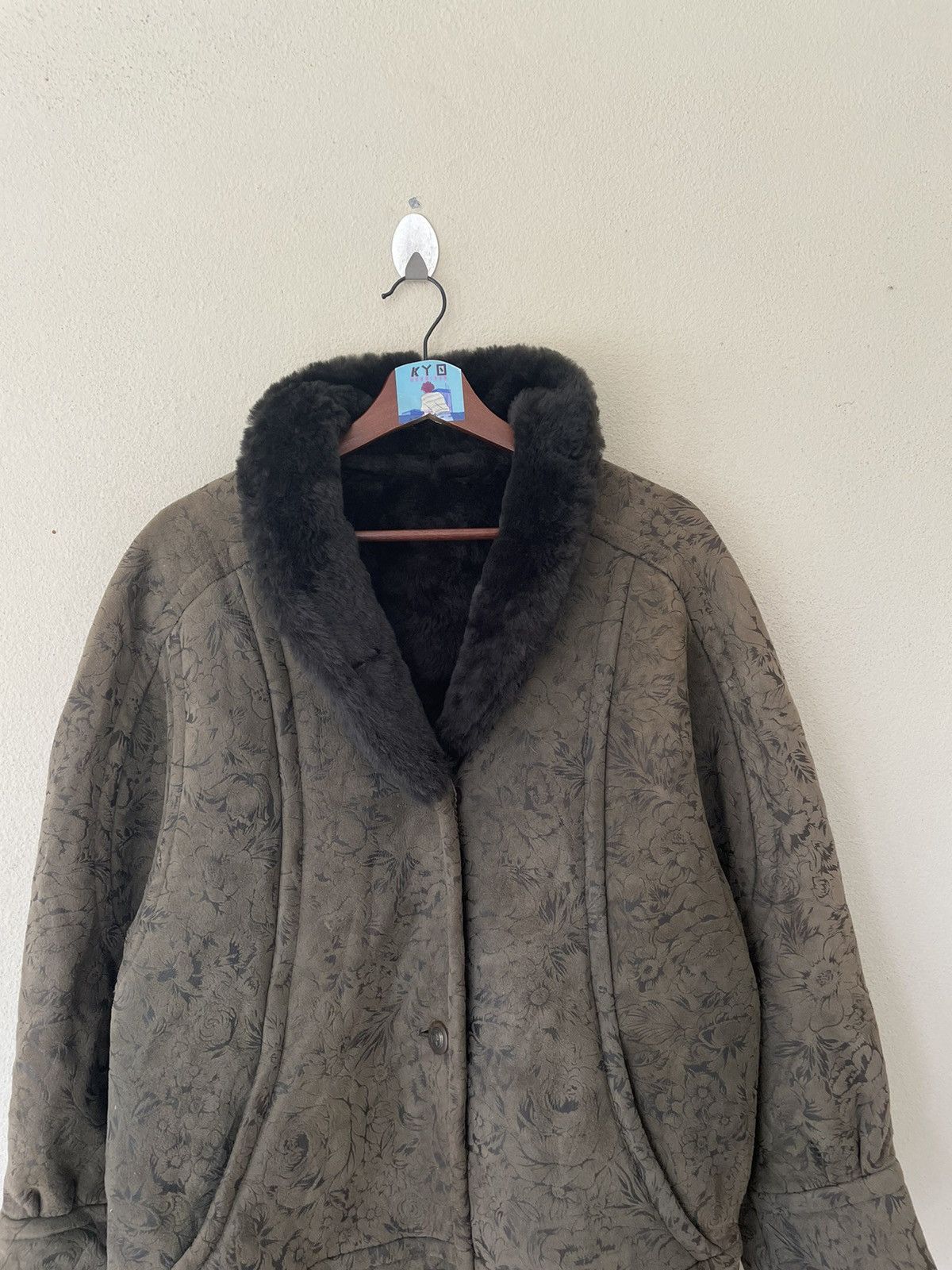 Genuine Leather × Vintage OVERPRINTED LE BUFFLE PARIS LEATHER SHEARLING JACKET Size US M / EU 48-50 / 2 - 4 Thumbnail