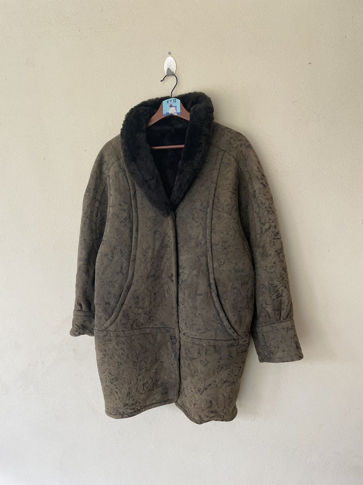 Genuine Leather × Vintage OVERPRINTED LE BUFFLE PARIS LEATHER SHEARLING JACKET Size US M / EU 48-50 / 2 - 3 Thumbnail