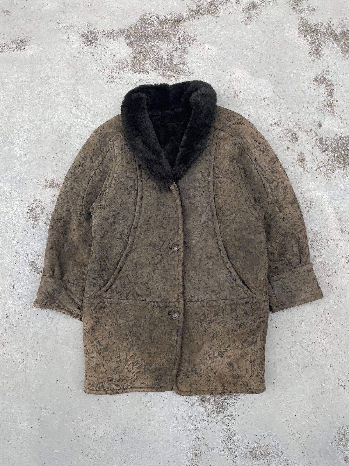 Genuine Leather × Vintage OVERPRINTED LE BUFFLE PARIS LEATHER SHEARLING JACKET Size US M / EU 48-50 / 2 - 1 Thumbnail