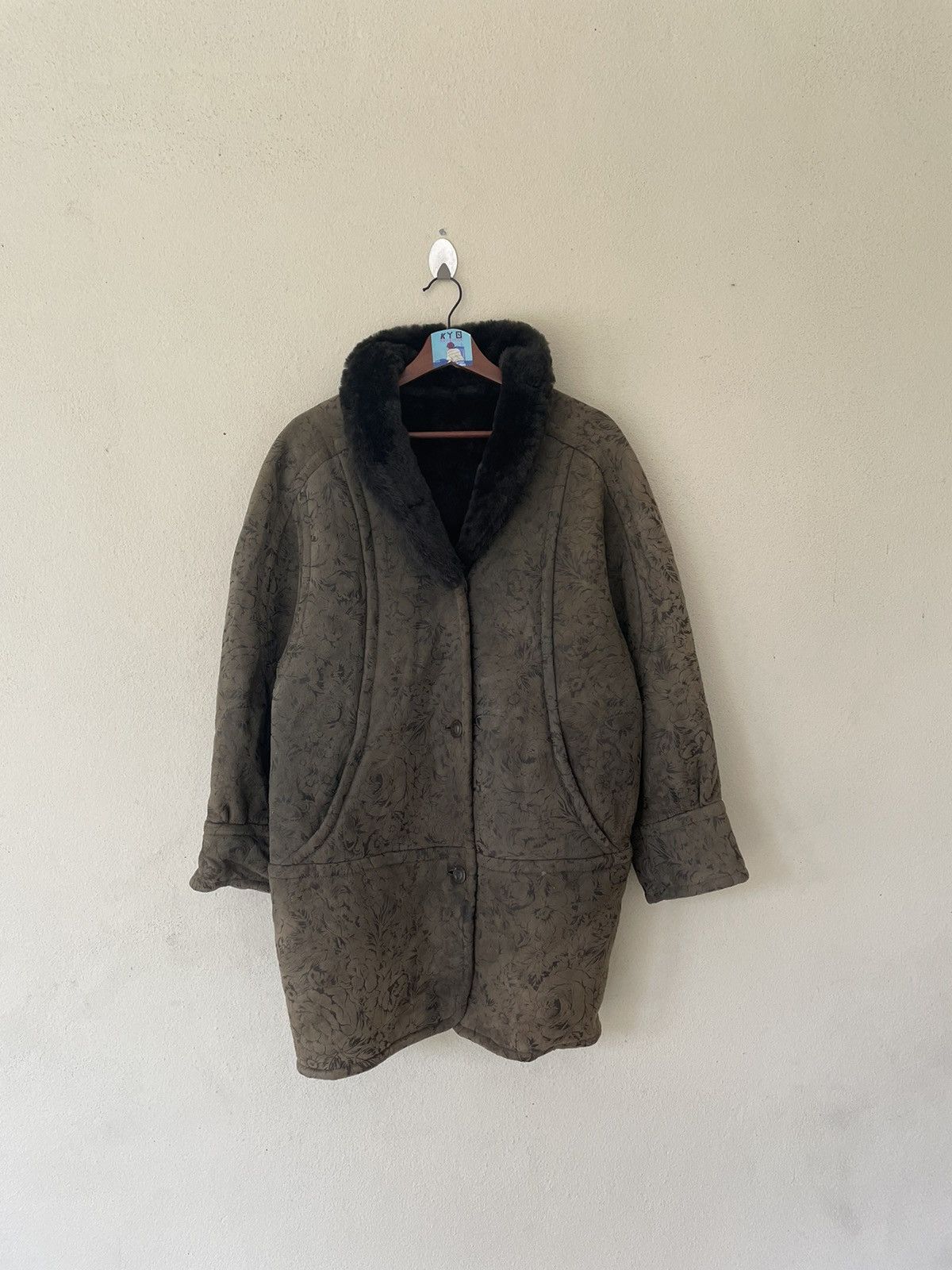Genuine Leather × Vintage OVERPRINTED LE BUFFLE PARIS LEATHER SHEARLING JACKET Size US M / EU 48-50 / 2 - 2 Thumbnail