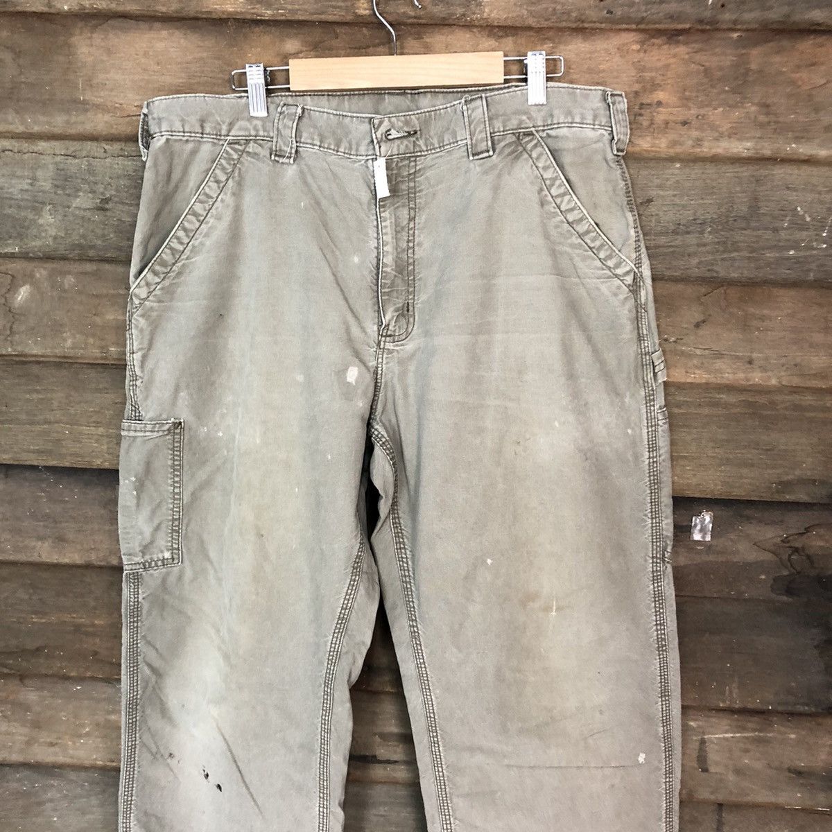 Carhartt Carhatt Grey multipocket painter cargo utility Pants #4567 Size US 35 - 8 Thumbnail