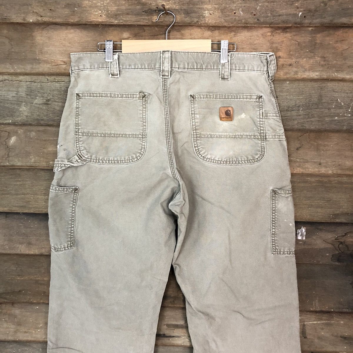 Carhartt Carhatt Grey multipocket painter cargo utility Pants #4567 Size US 35 - 2 Thumbnail