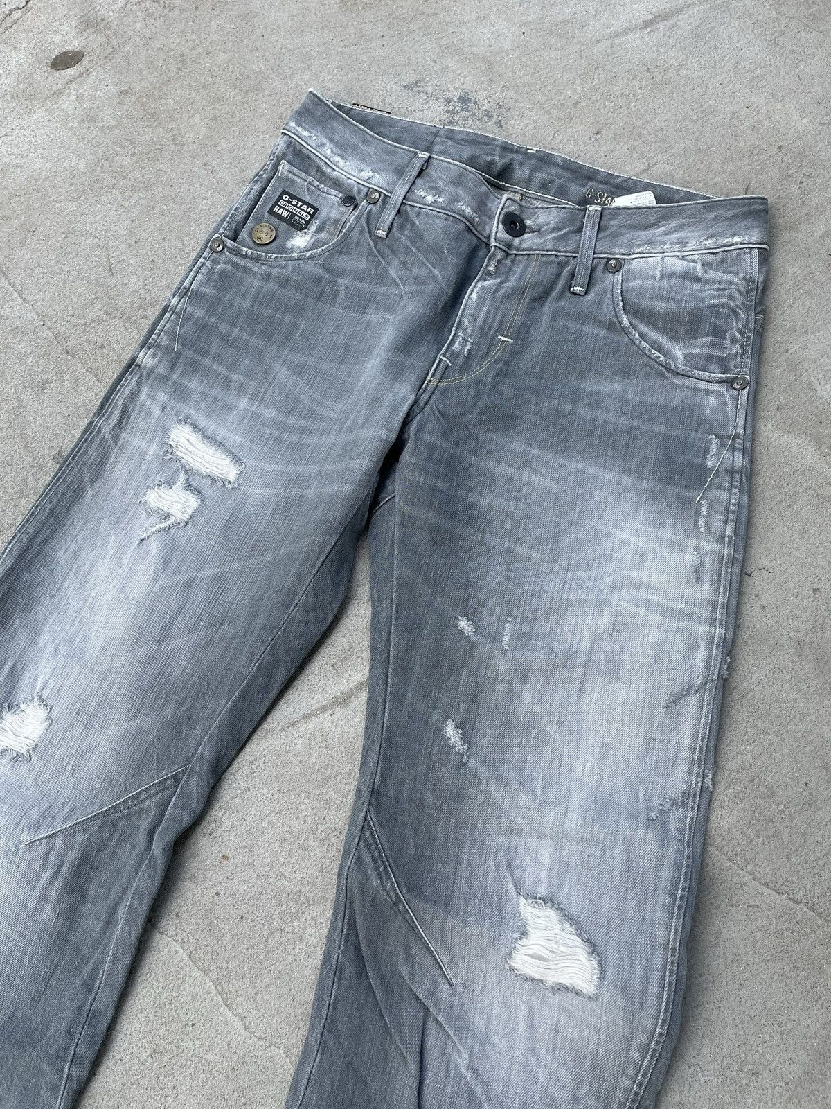 G-Star Vintage G Star Raw distressed denim grey jeans Size US 29 - 7 Thumbnail