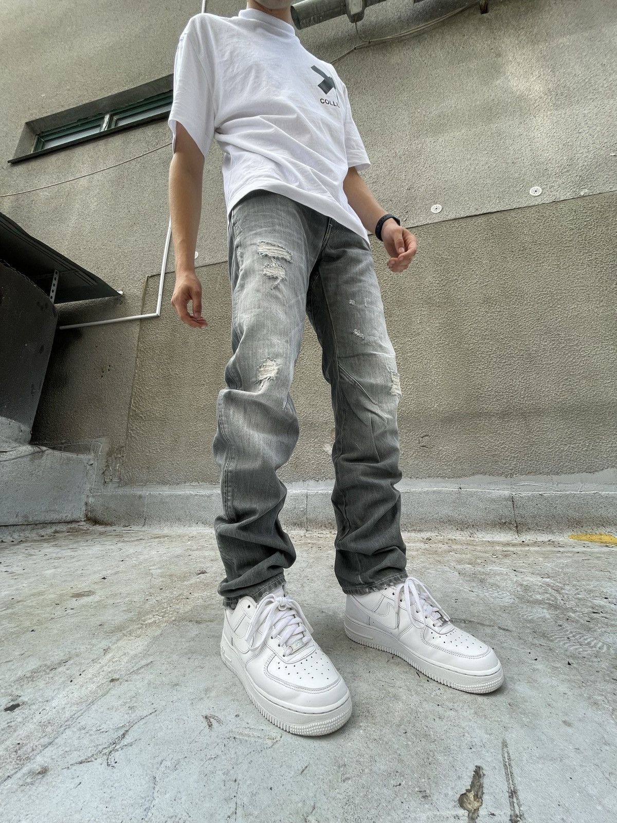 Vintage G Star Raw distressed denim grey jeans