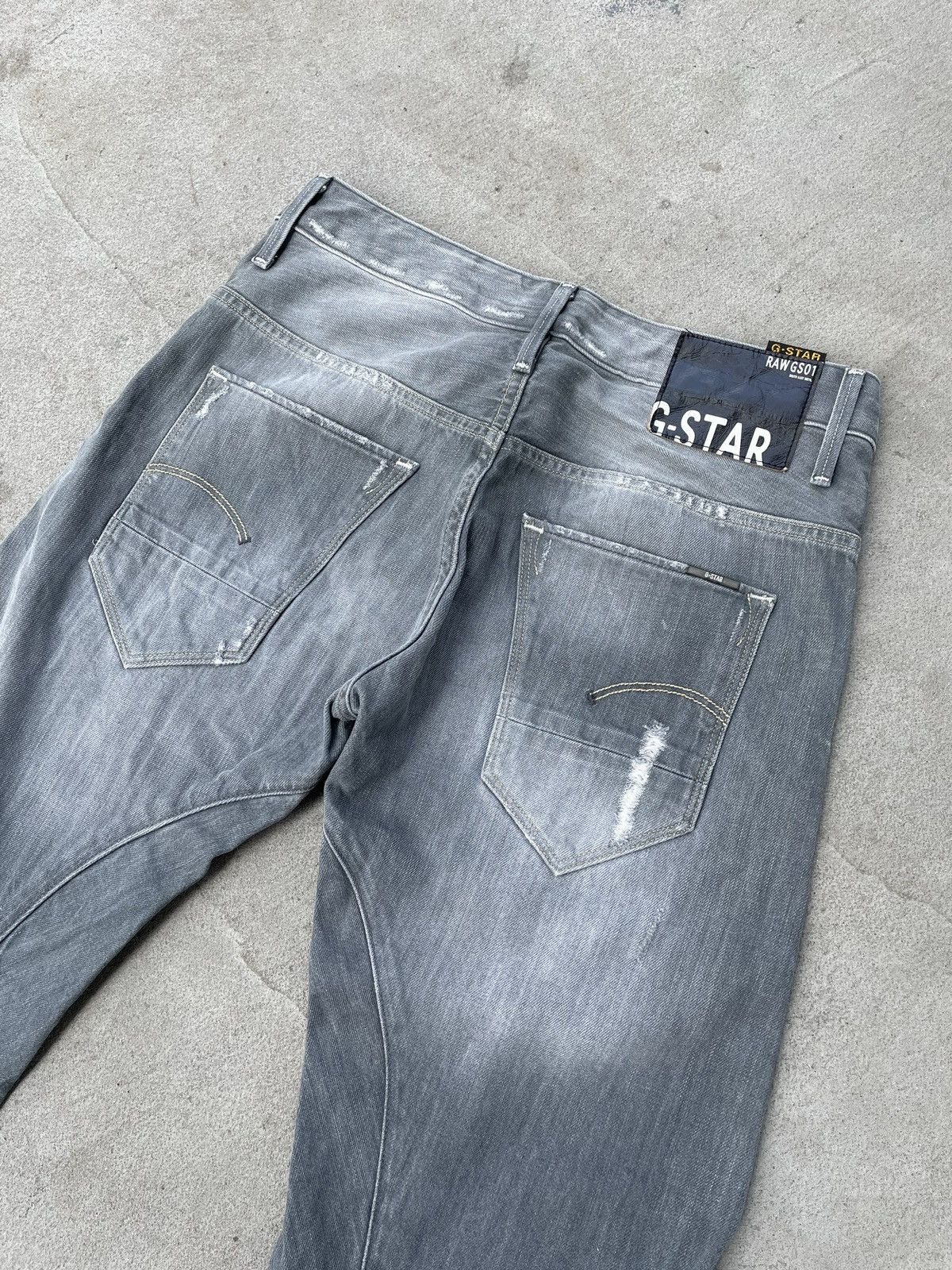 G-Star Vintage G Star Raw distressed denim grey jeans Size US 29 - 5 Thumbnail
