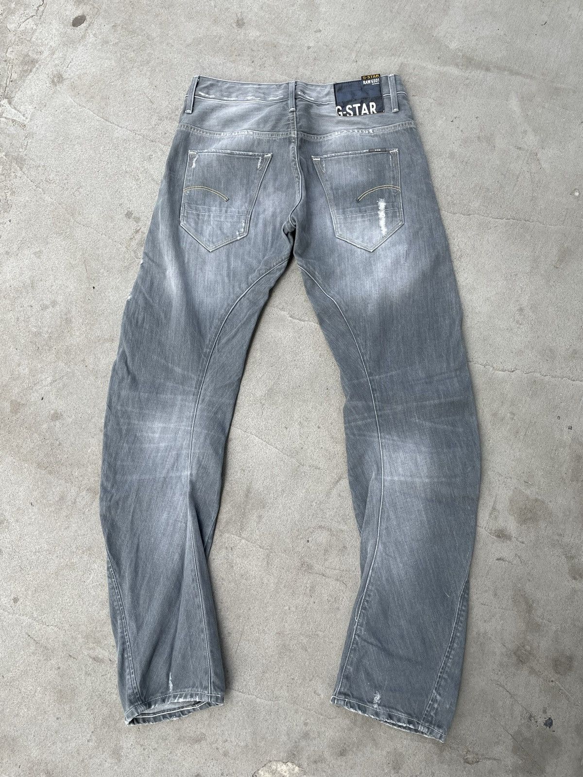 G-Star Vintage G Star Raw distressed denim grey jeans Size US 29 - 4 Thumbnail
