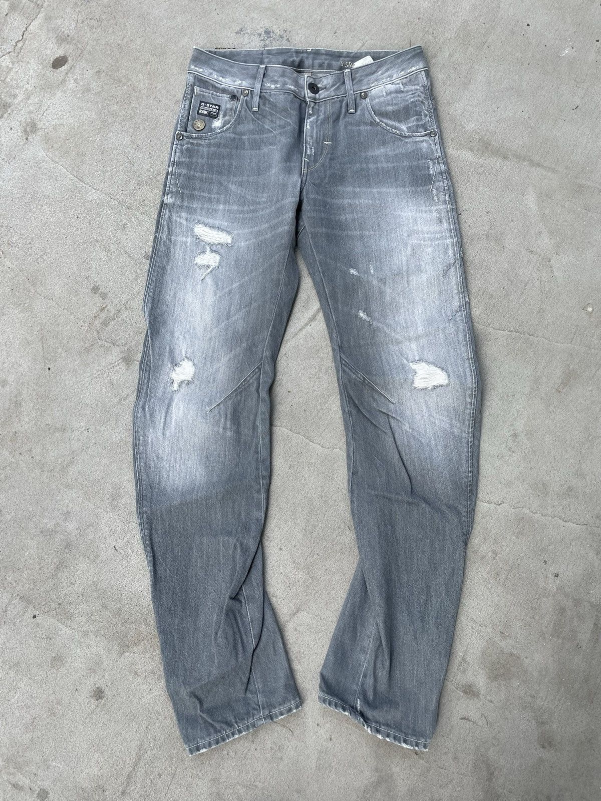 G-Star Vintage G Star Raw distressed denim grey jeans Size US 29 - 6 Thumbnail
