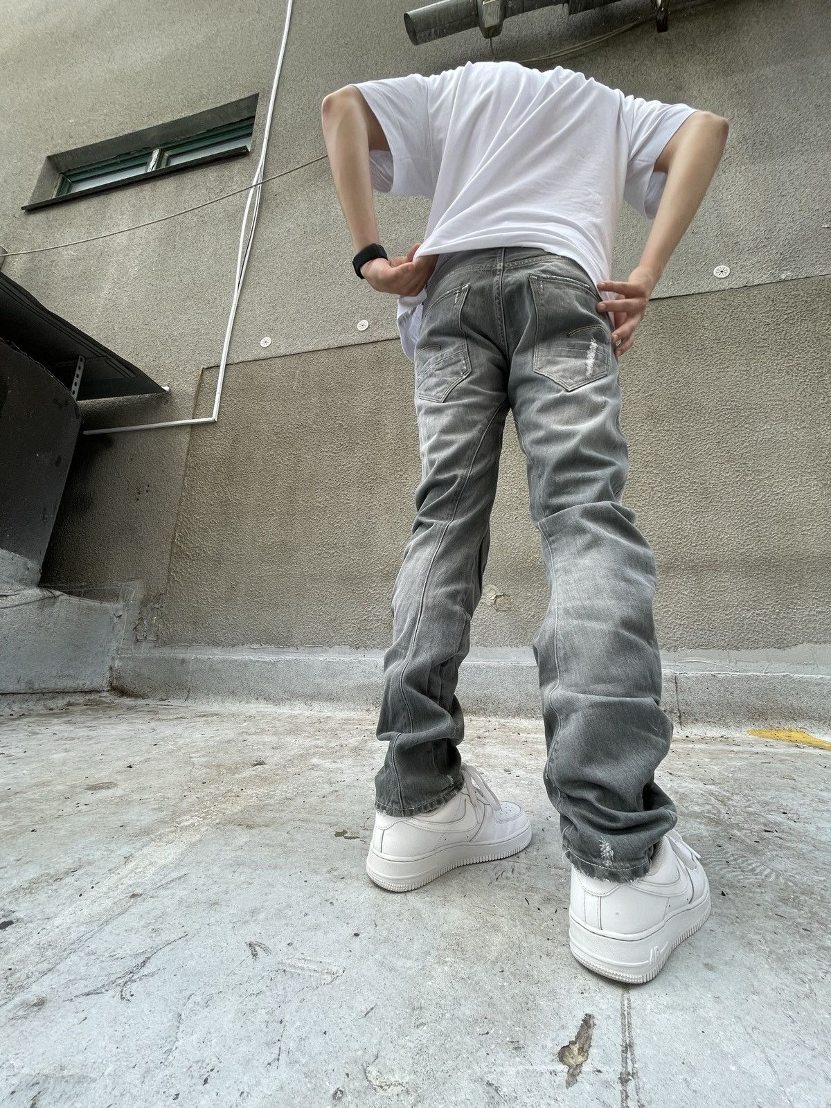 G-Star Vintage G Star Raw distressed denim grey jeans Size US 29 - 9 Thumbnail