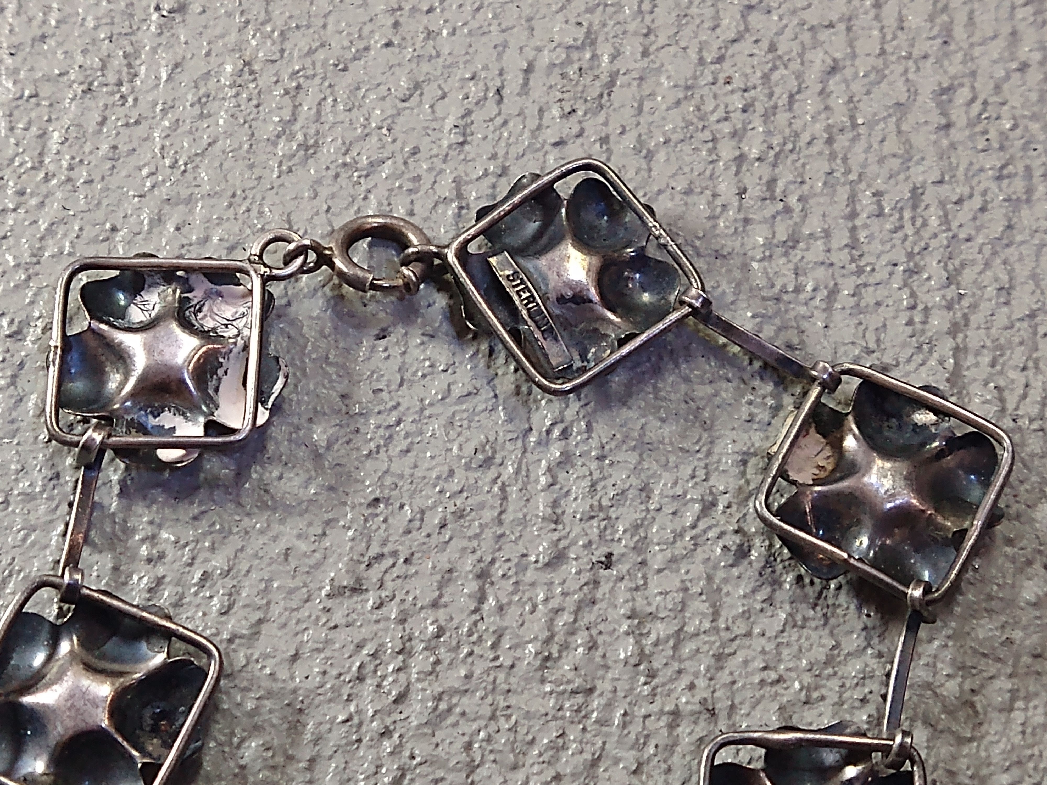 Jewelry Vintage Sterling Silver Bracelet Flower 7.75" Art Nouveau Size ONE SIZE - 9 Thumbnail