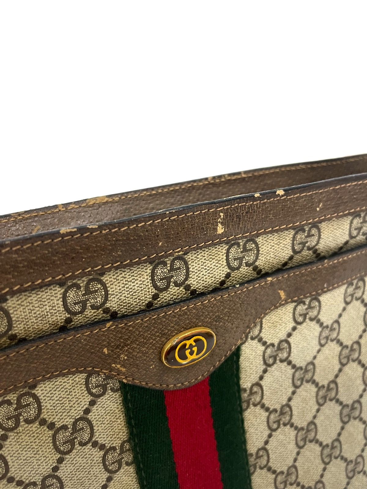 Gucci GUCCI Vintage Web Detail GG Canvas Shoulder Size ONE SIZE - 20 Thumbnail