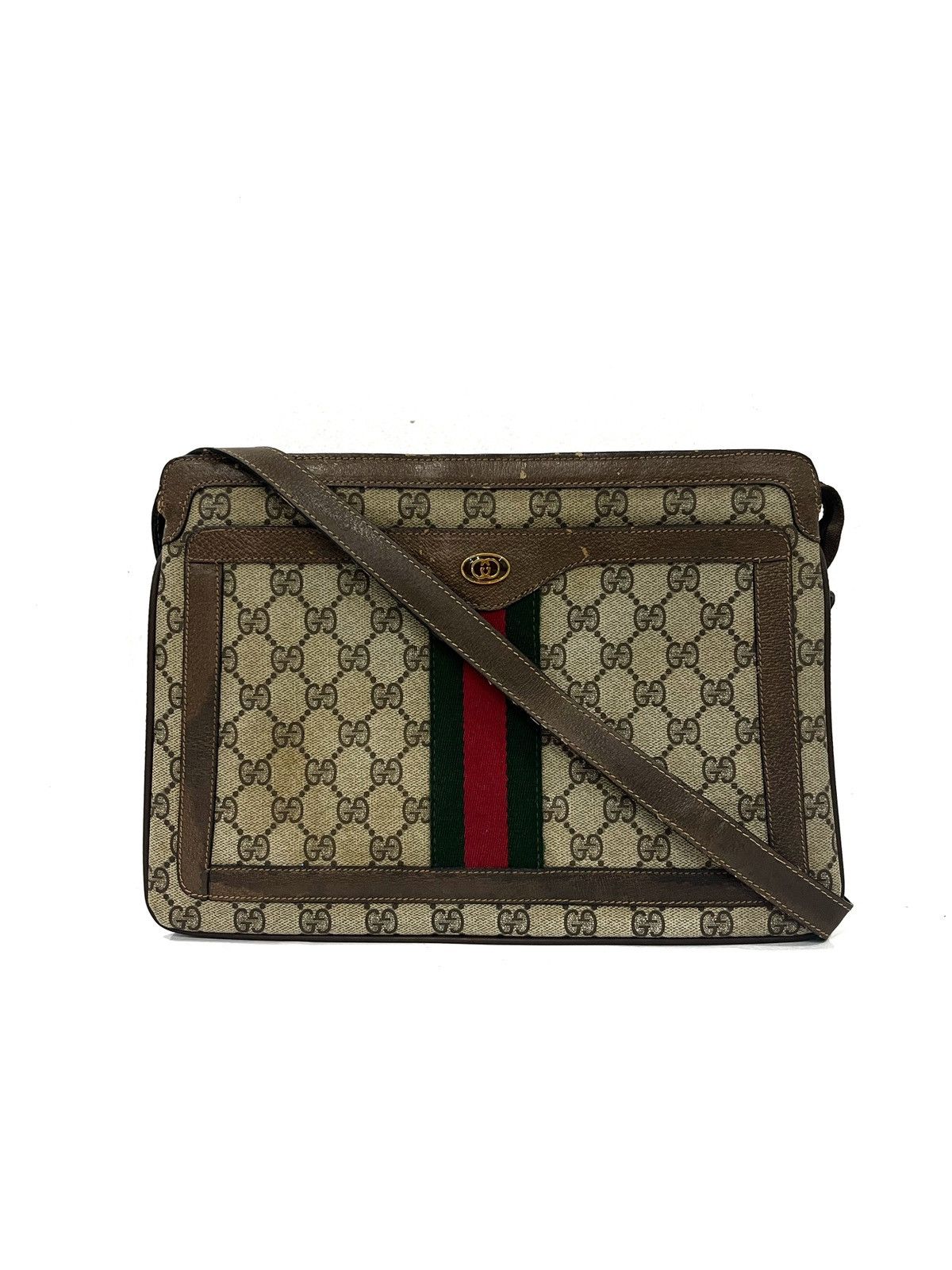 Gucci GUCCI Vintage Web Detail GG Canvas Shoulder Size ONE SIZE - 1 Thumbnail