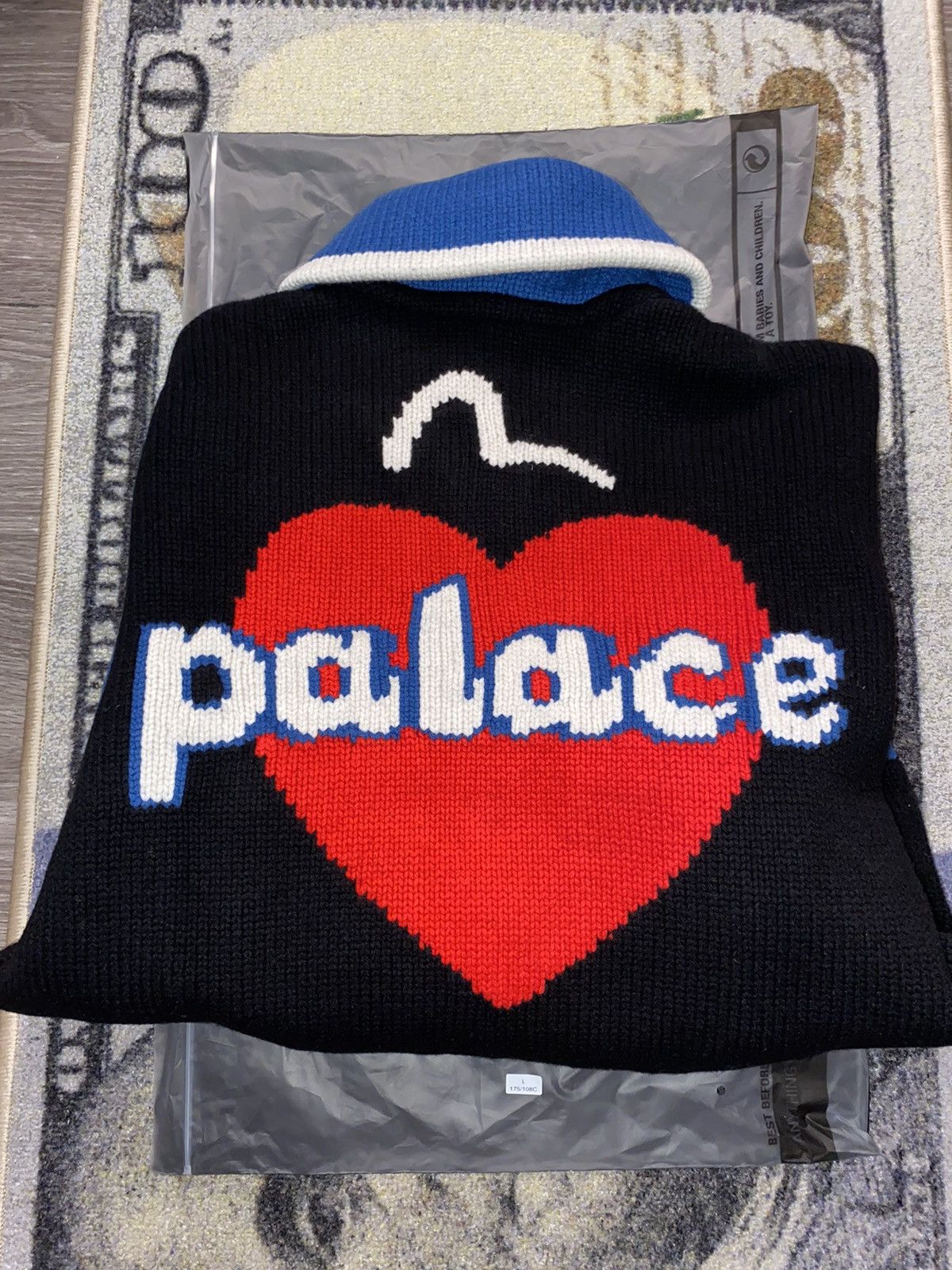 Palace Palace x Evisu Cowichan Knit Black | Grailed