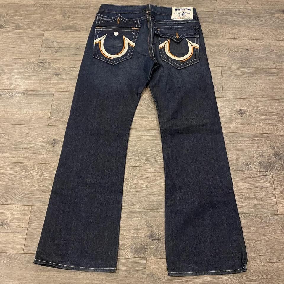 y2k True Religion Boot Cut Orange White Skate Jeans Size 38