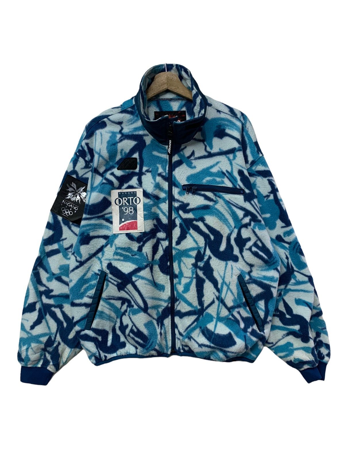 Japanese Brand × Mizuno × Vintage 🔥VTG MIZUNO WINTER OLYMPIC NAGANO PRINTED FLEECE JACKETS Size US L / EU 52-54 / 3 - 1 Thumbnail