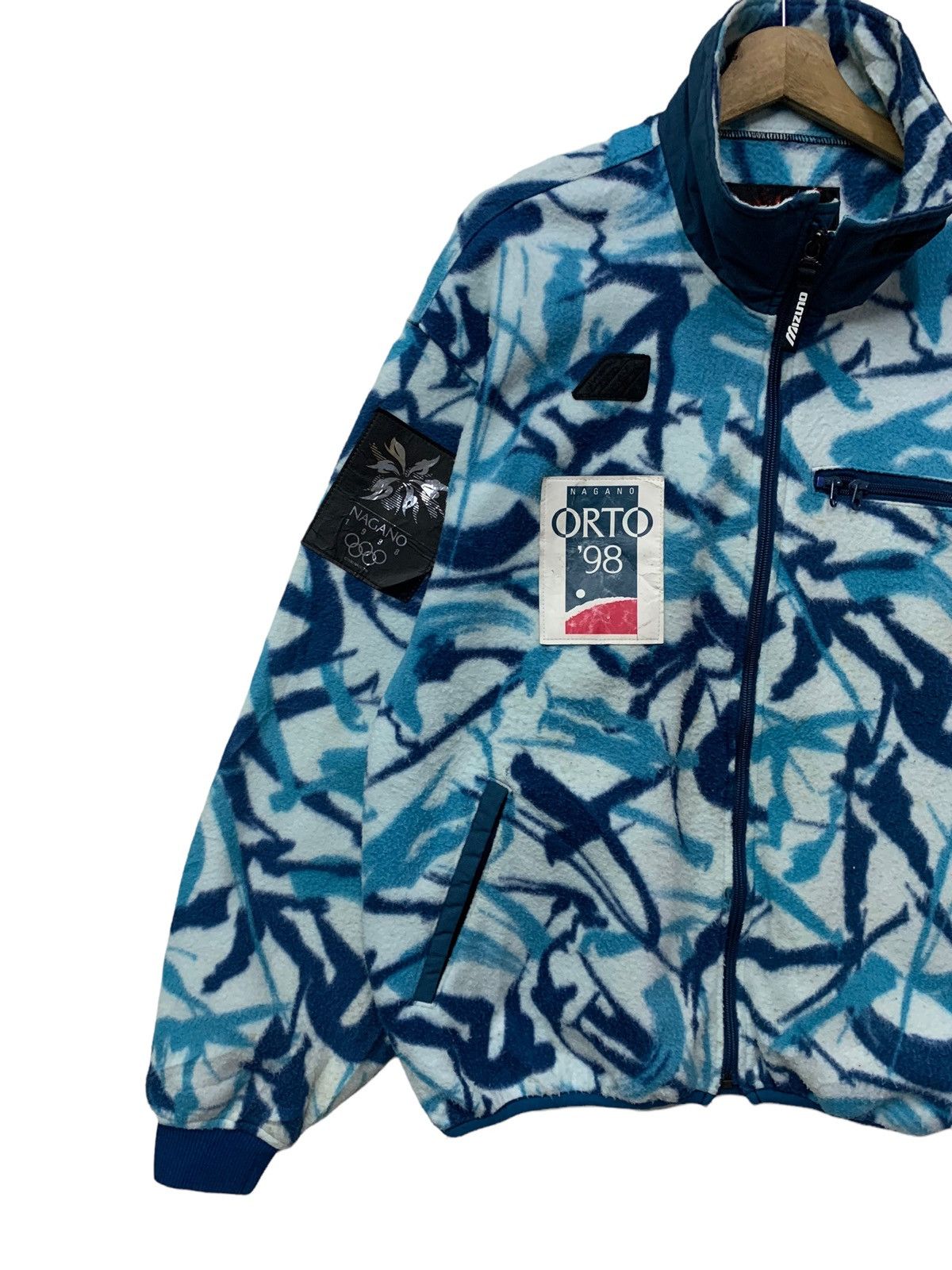 Japanese Brand × Mizuno × Vintage 🔥VTG MIZUNO WINTER OLYMPIC NAGANO PRINTED FLEECE JACKETS Size US L / EU 52-54 / 3 - 2 Thumbnail
