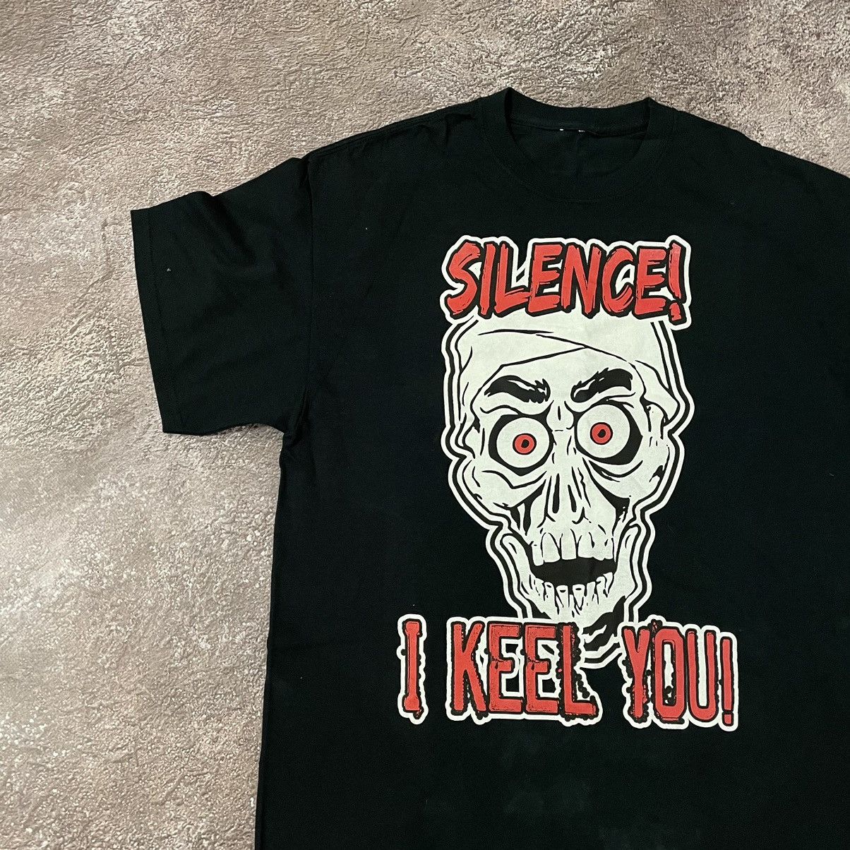Vintage Vintage 90s Y2K Skull Graphic Tee Horror Grunge Black Boxy L Size US L / EU 52-54 / 3 - 4 Thumbnail