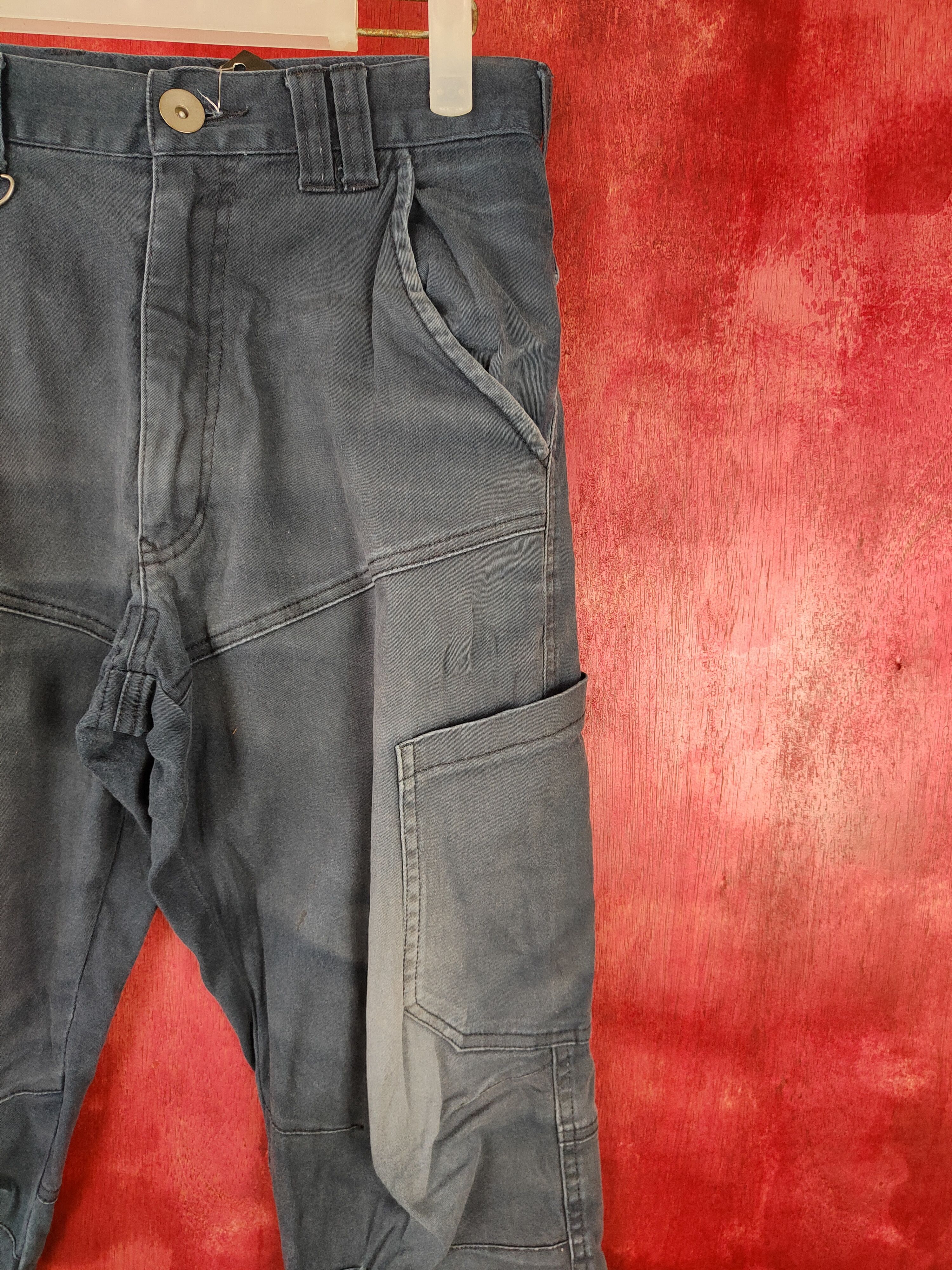 Japanese Brand Jogger Stretch faded Dark Blue utility Cargo Pants #4891 Size US 30 / EU 46 - 5 Thumbnail