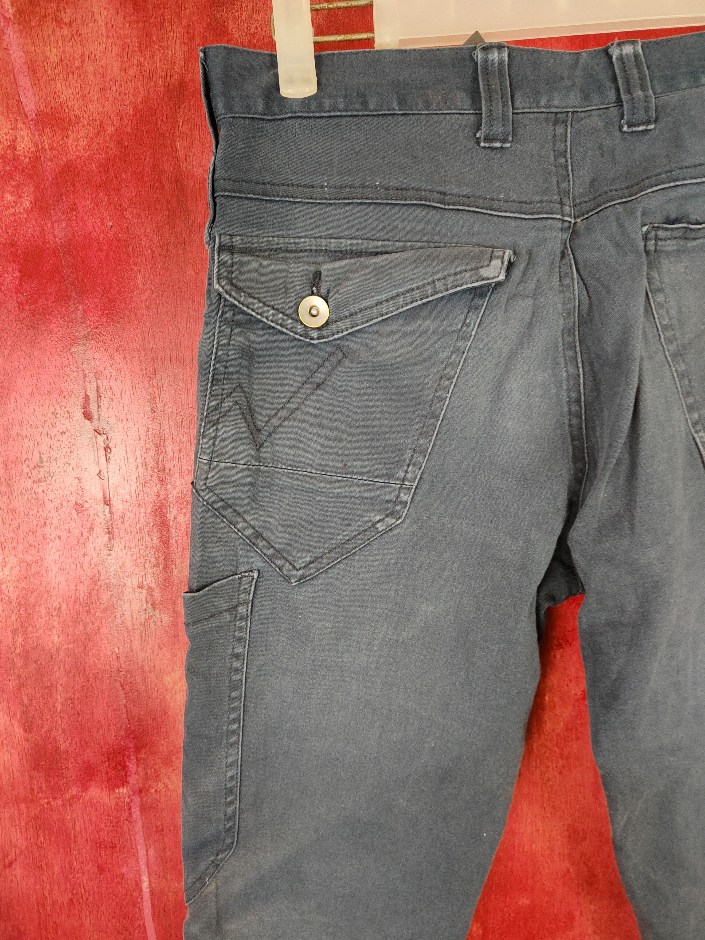 Japanese Brand Jogger Stretch faded Dark Blue utility Cargo Pants #4891 Size US 30 / EU 46 - 8 Thumbnail