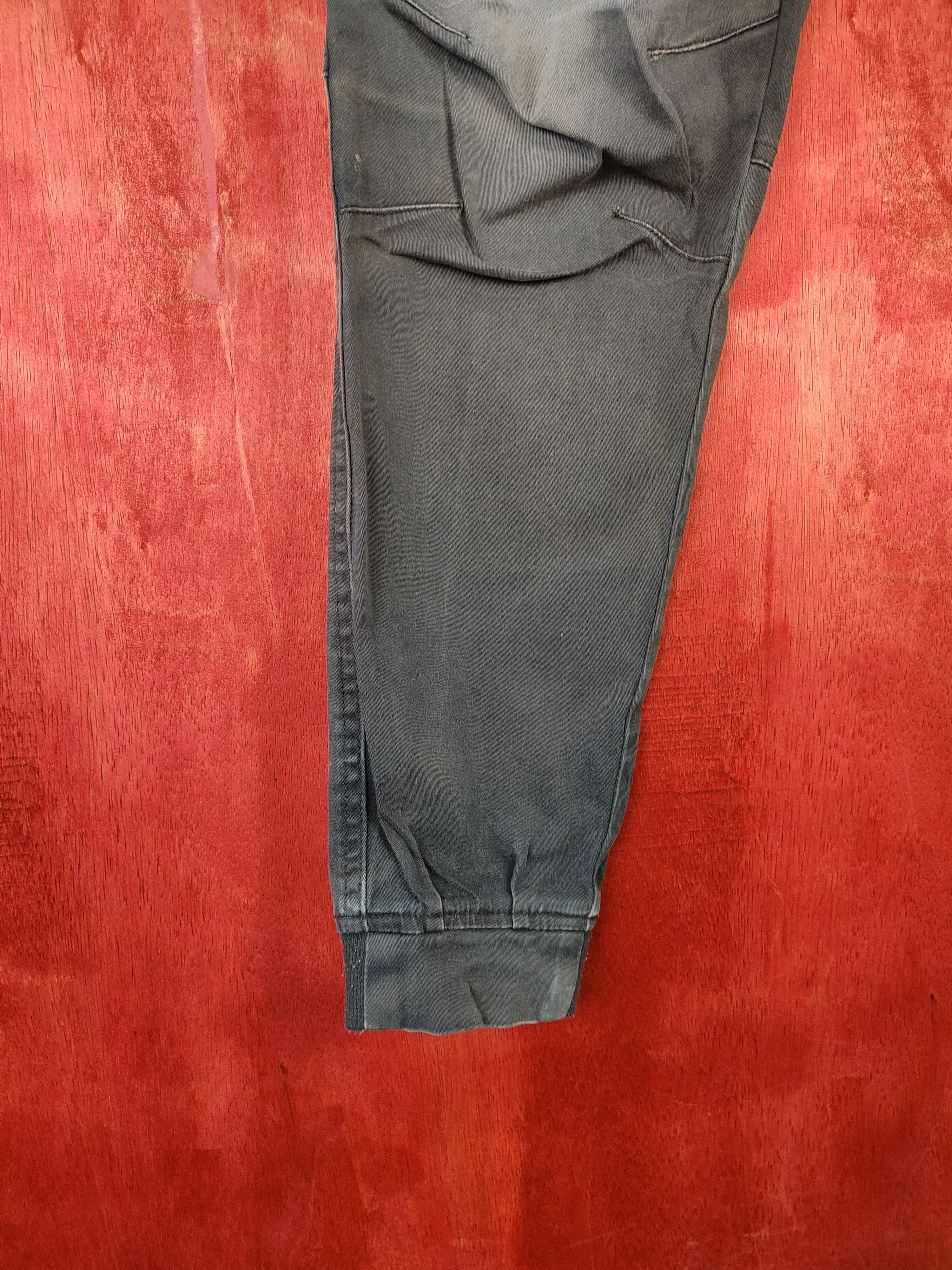 Japanese Brand Jogger Stretch faded Dark Blue utility Cargo Pants #4891 Size US 30 / EU 46 - 4 Thumbnail