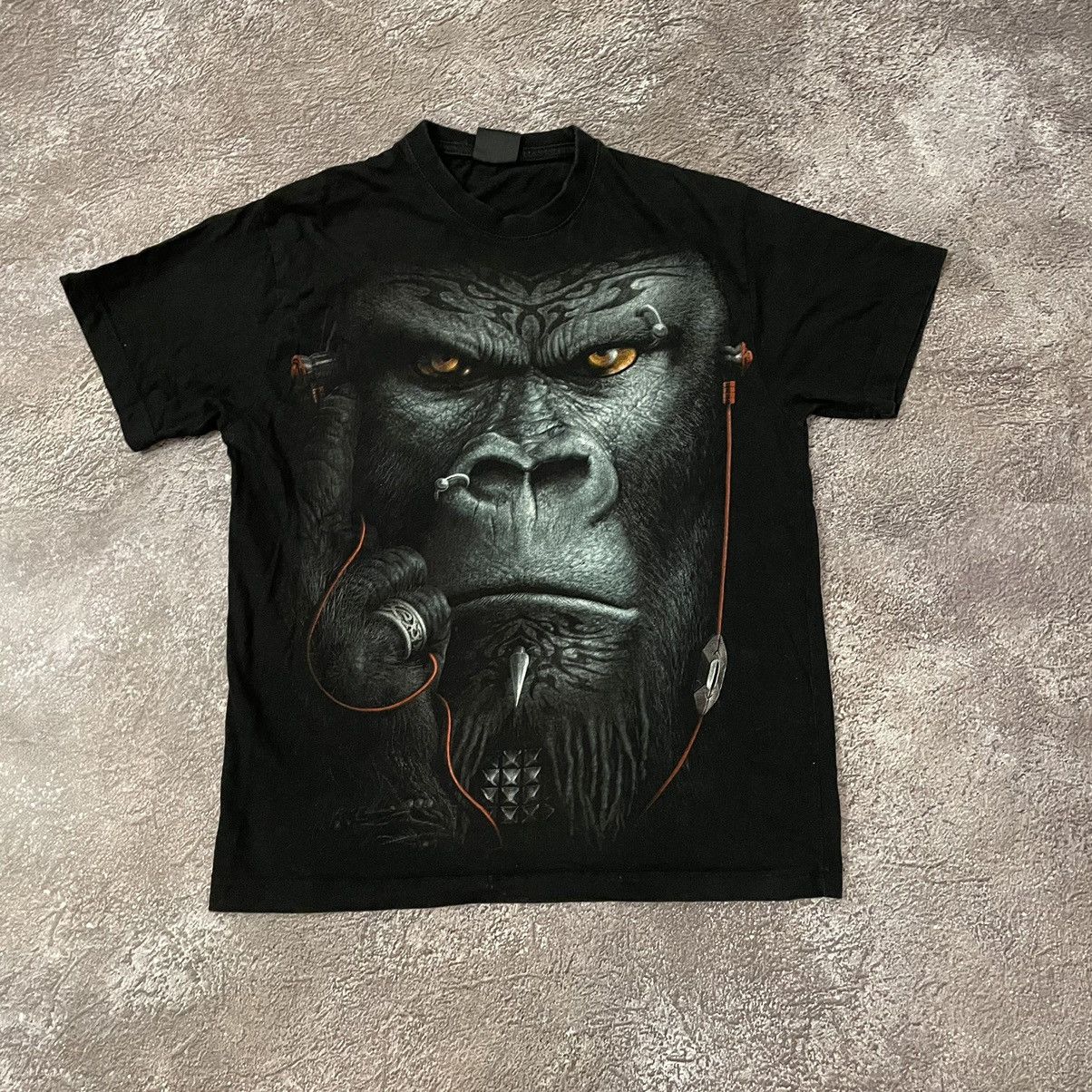 Vintage Vintage 90s Gorilla Graphic Tee Punk Horror Streetwear M Size US M / EU 48-50 / 2 - 2 Thumbnail