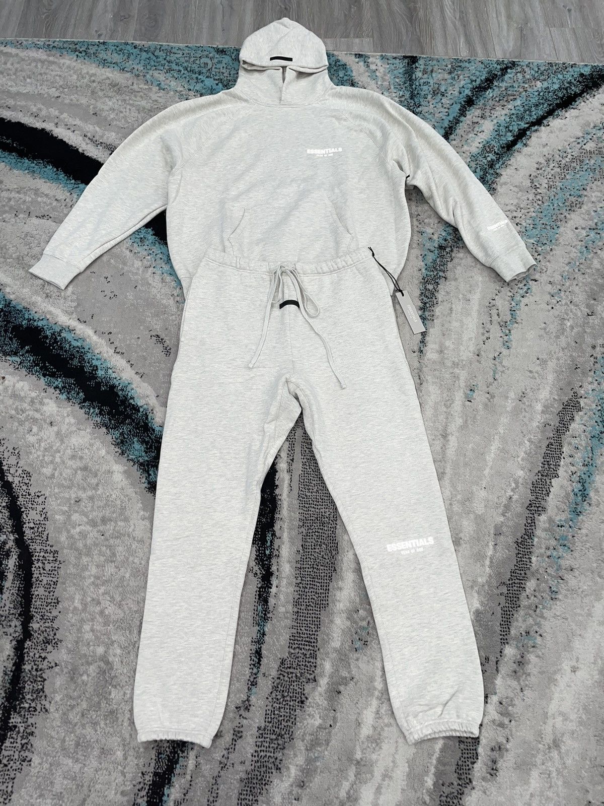 Fear of God Fear of God Essentials Light Oatmeal Hoodie and Sweatpants Size US XL / EU 56 / 4 - 1 Thumbnail