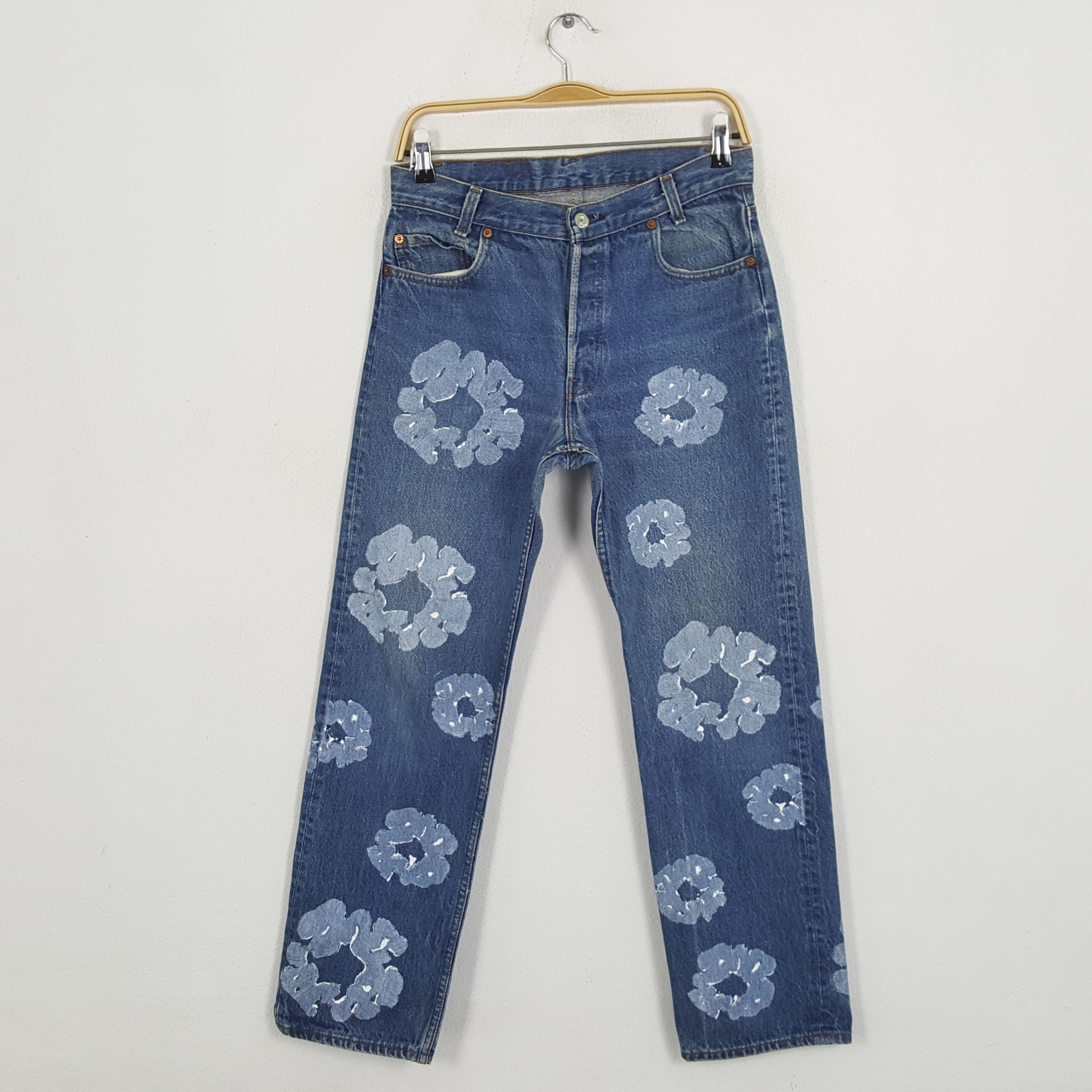 Pre-owned Custom X Levis Vintage Levi's American Brand Denim Tears Custom Jeans In Blue Jean