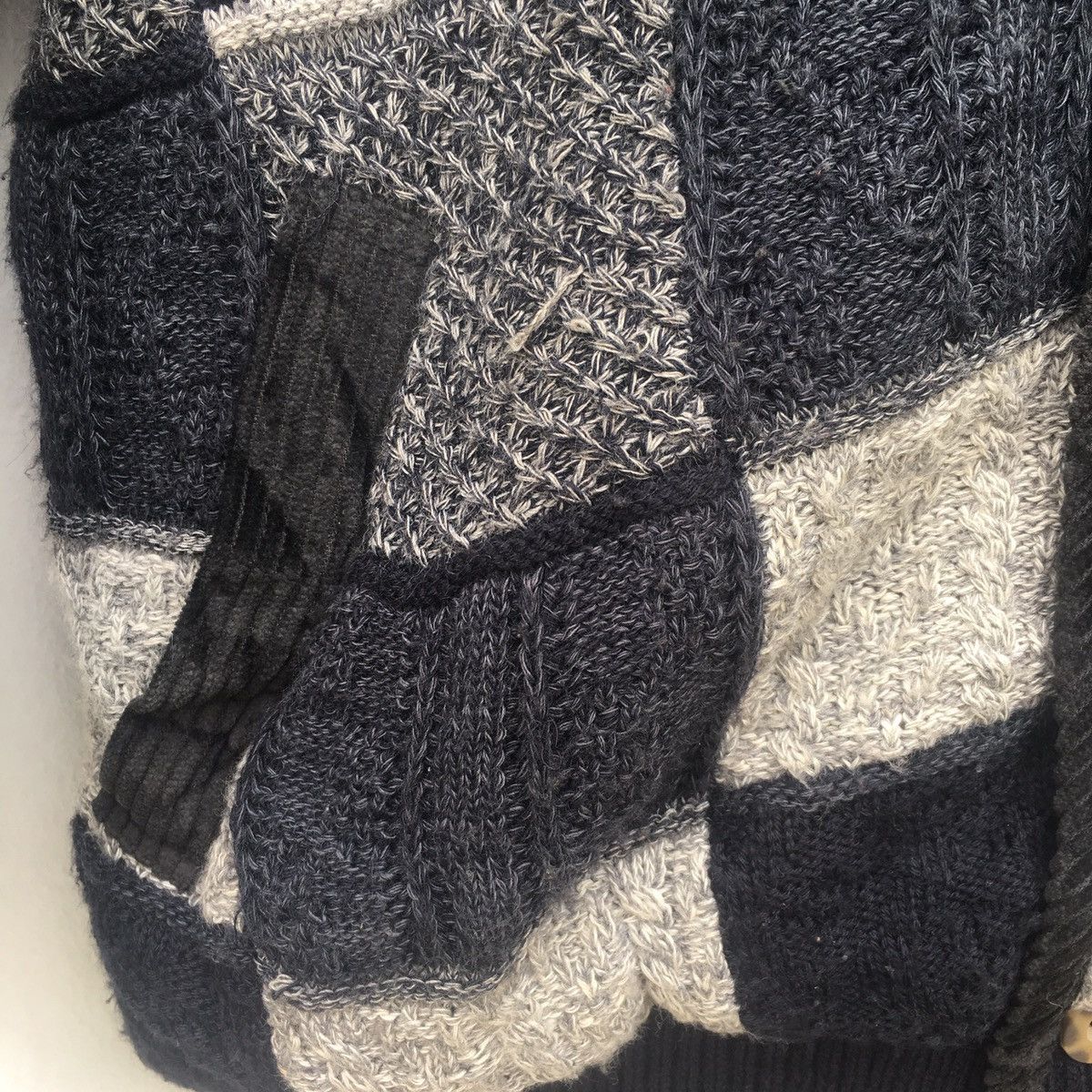 Japanese Brand Japanese Patchwork Knit Bomber Size US L / EU 52-54 / 3 - 6 Thumbnail