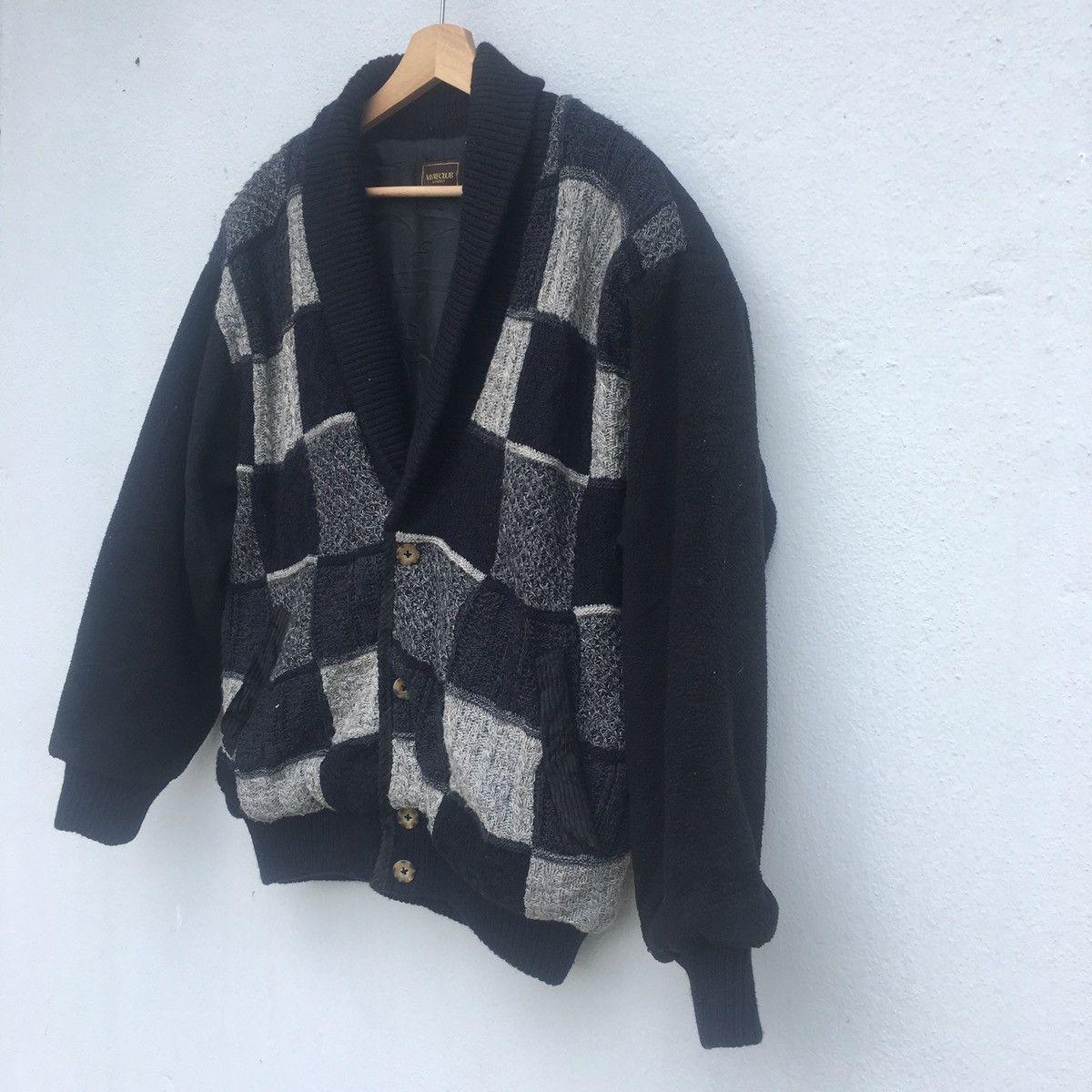 Japanese Brand Japanese Patchwork Knit Bomber Size US L / EU 52-54 / 3 - 3 Thumbnail