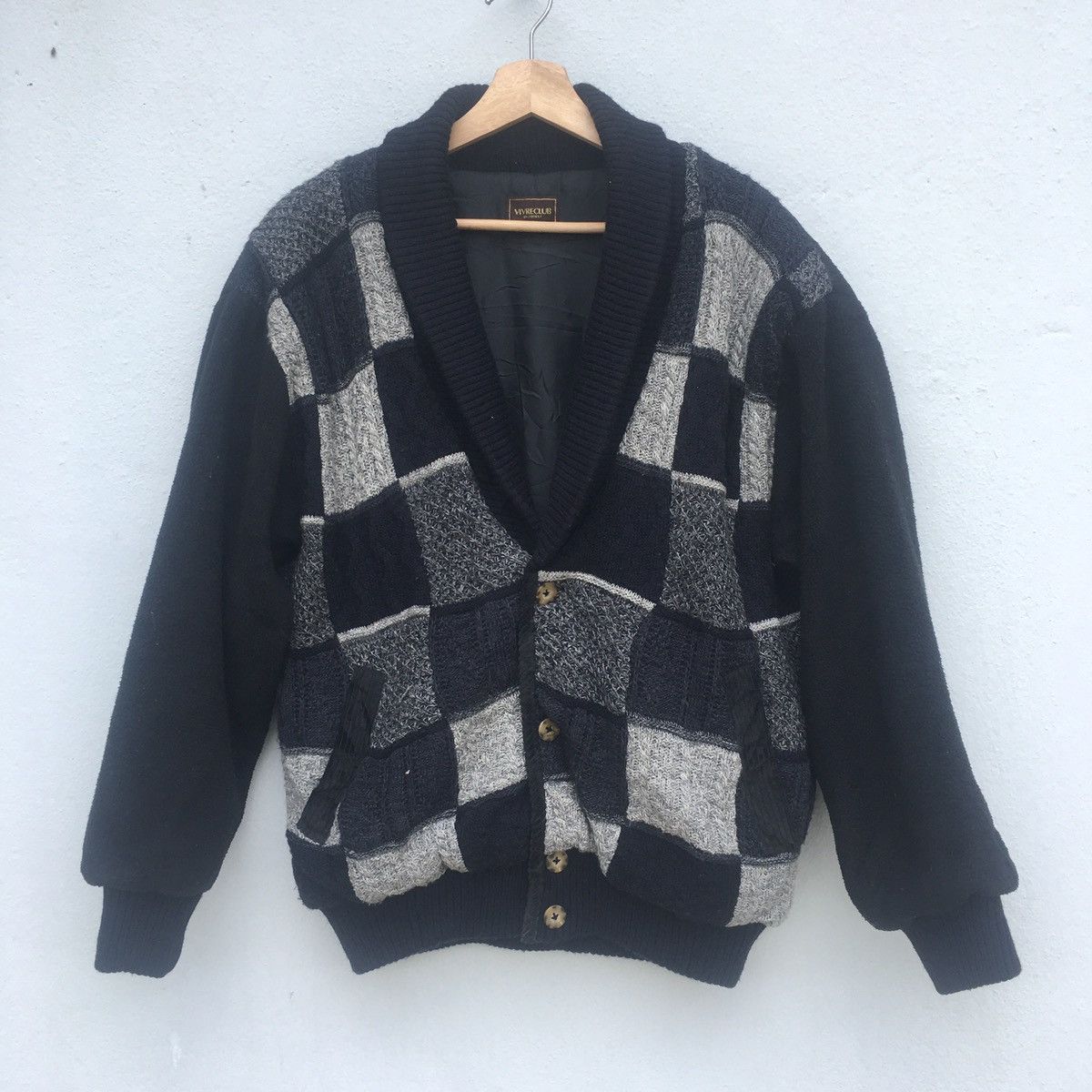 Japanese Brand Japanese Patchwork Knit Bomber Size US L / EU 52-54 / 3 - 1 Thumbnail