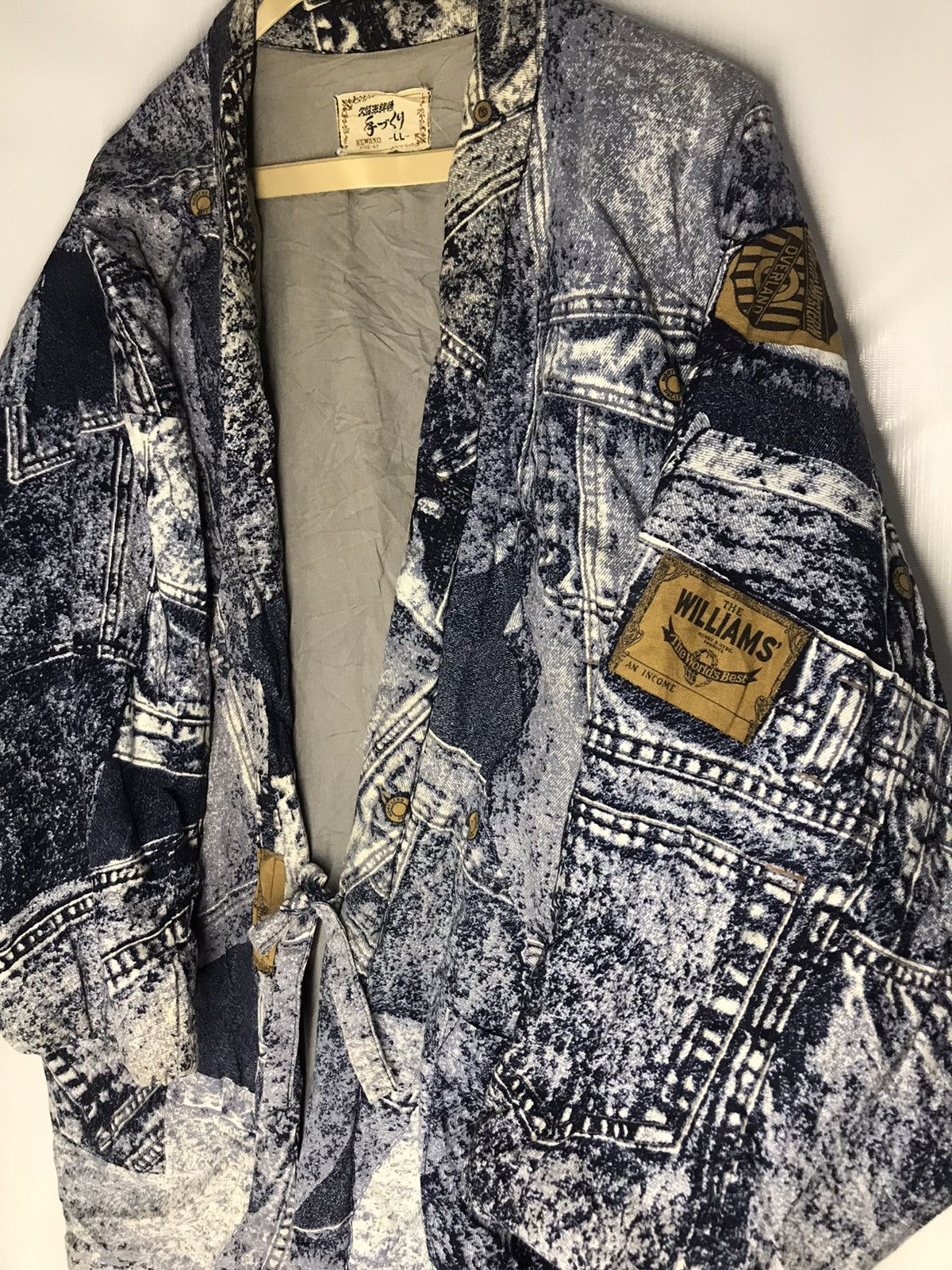 Japanese Brand × Vintage Vintage kimono by kuwano jeans art designs Size US L / EU 52-54 / 3 - 4 Thumbnail