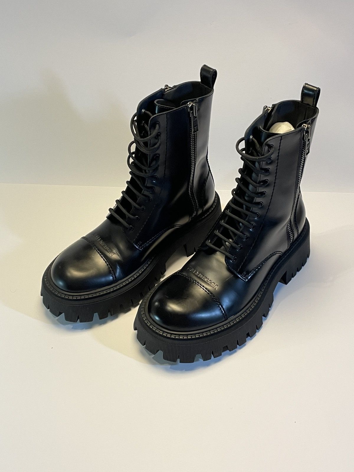 image of Balenciaga Tractor Boot in Black, Men's (Size 8)