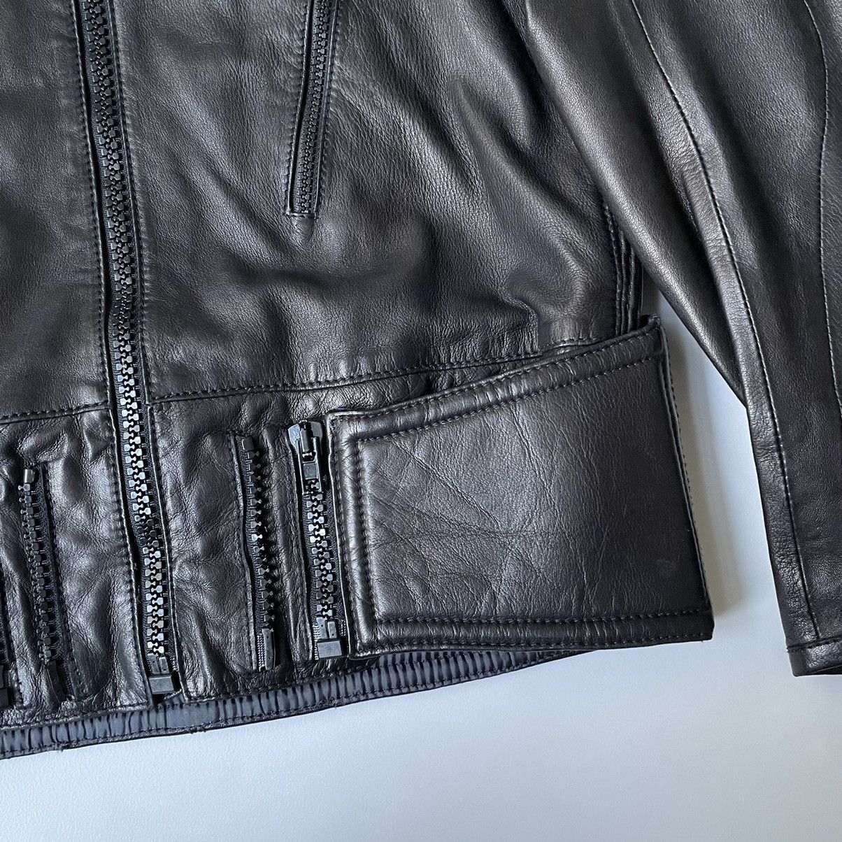 Maison Margiela A/W 11 Astro Black Leather ‘5 Zip’ Jacket Size US M / EU 48-50 / 2 - 11 Thumbnail
