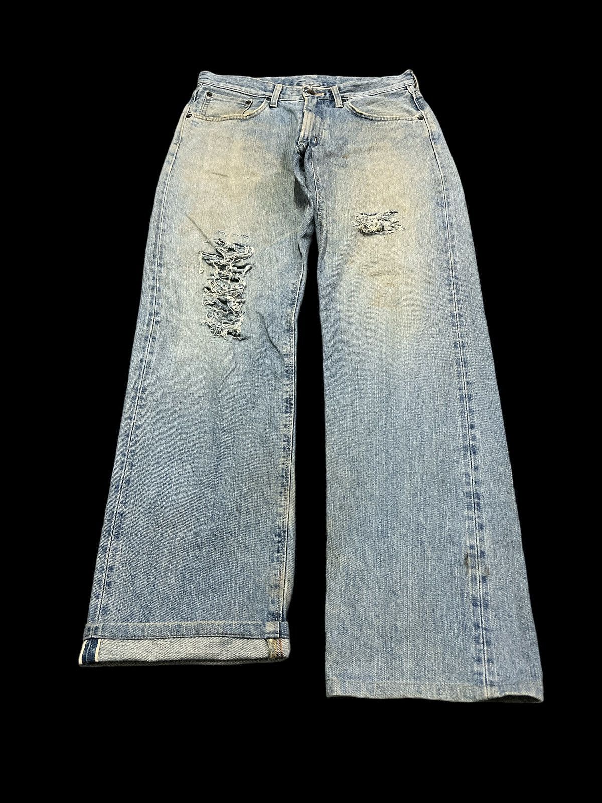 Japanese Brand × Vintage THRASHED🔥EDWIN 505 SALVAGE DISTRESSED DENIM PANT Size US 30 / EU 46 - 2 Thumbnail