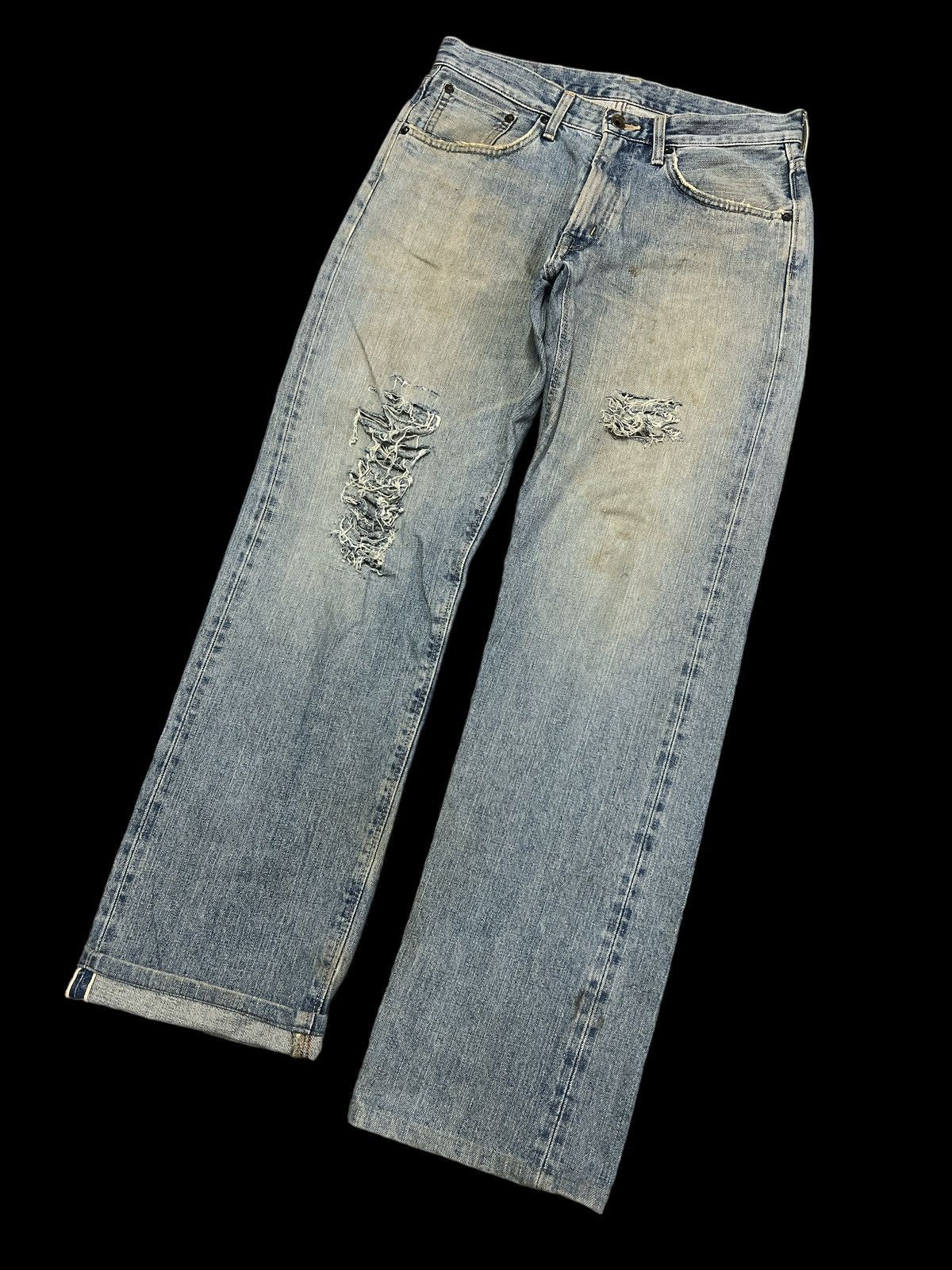 Japanese Brand × Vintage THRASHED🔥EDWIN 505 SALVAGE DISTRESSED DENIM PANT Size US 30 / EU 46 - 5 Thumbnail