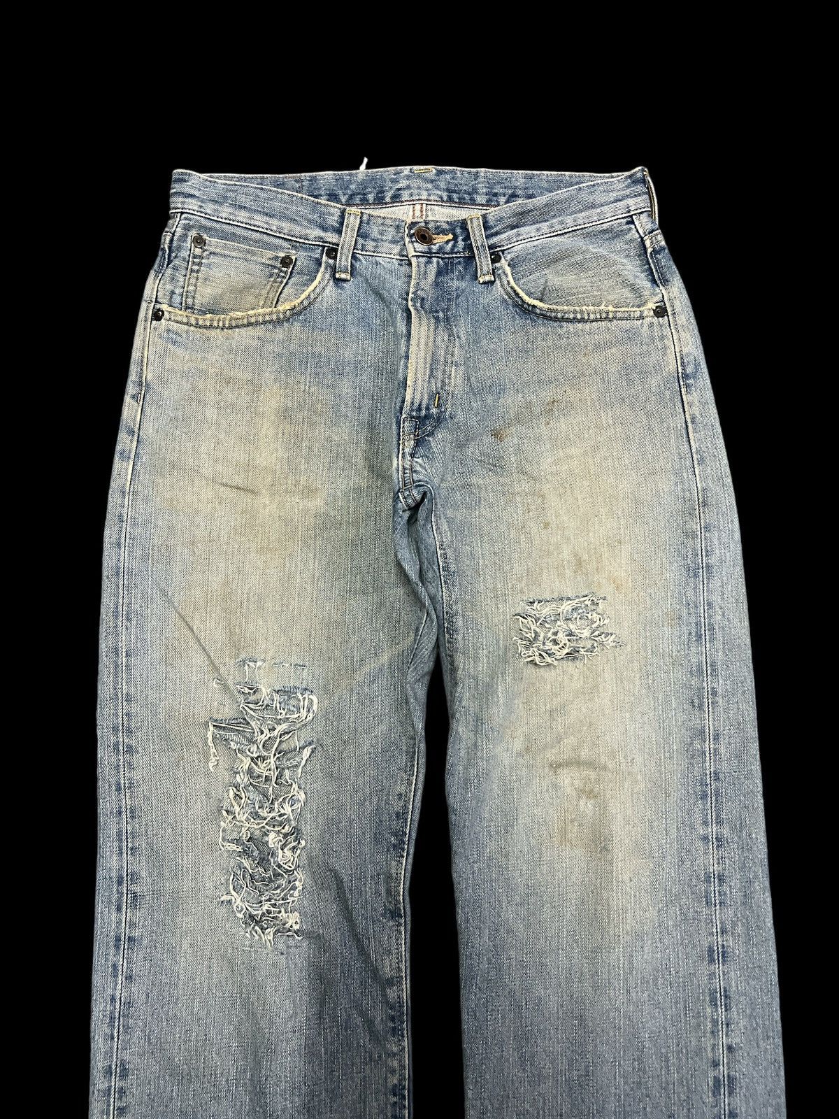 Japanese Brand × Vintage THRASHED🔥EDWIN 505 SALVAGE DISTRESSED DENIM PANT Size US 30 / EU 46 - 3 Thumbnail