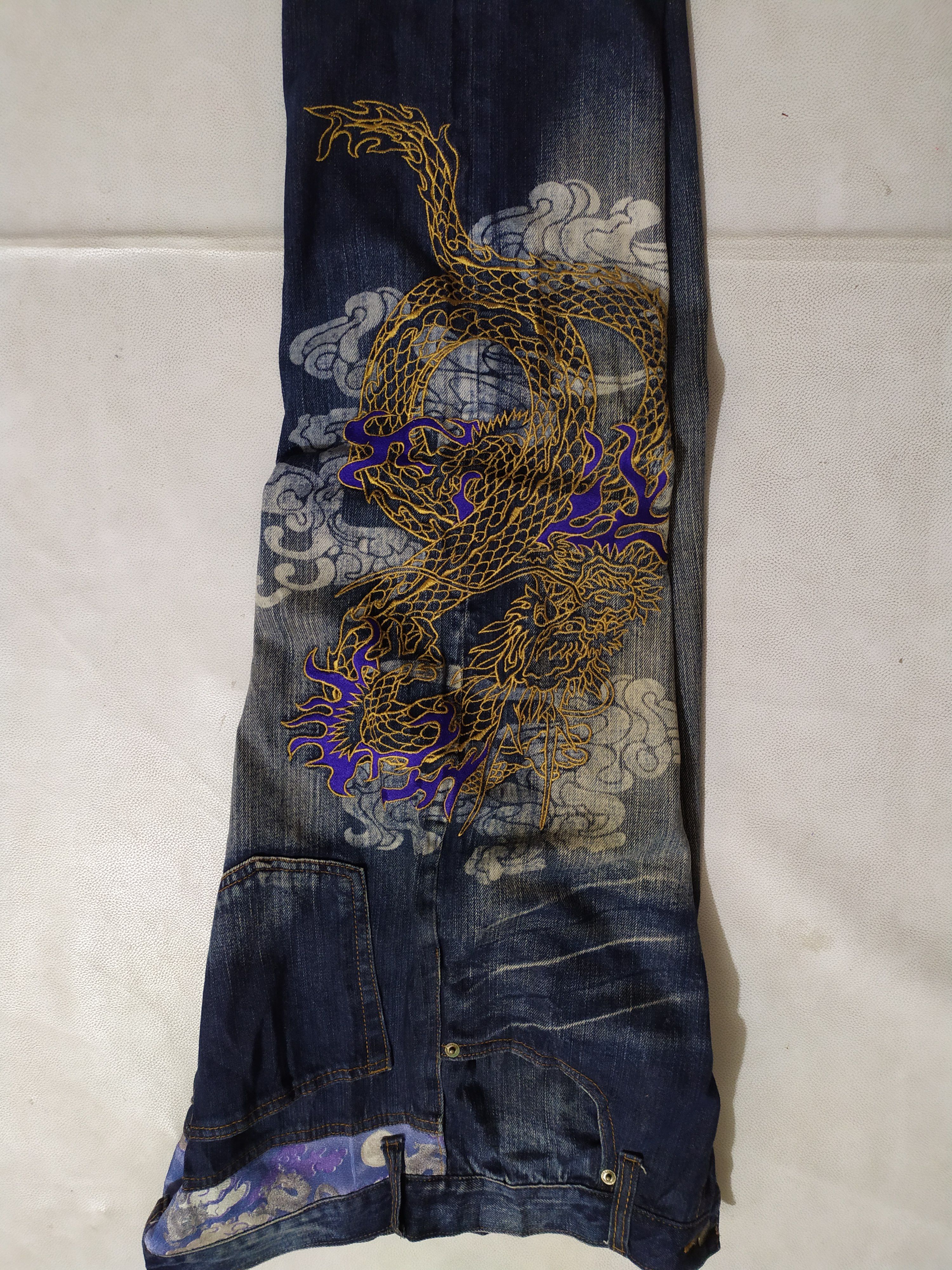 Japanese Brand 🔥Japanese Embroidery Dragon Denim Size US 30 / EU 46 - 10 Thumbnail