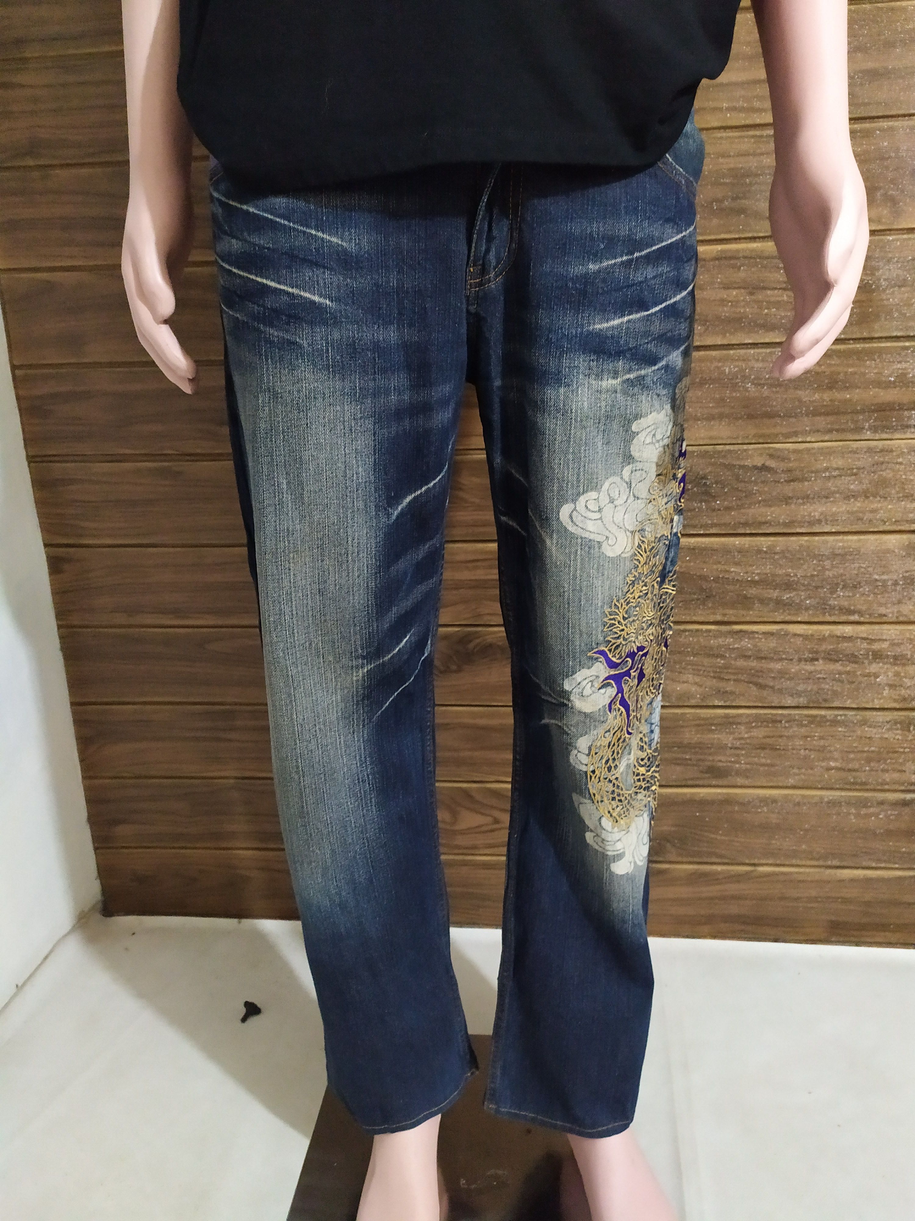 Japanese Brand 🔥Japanese Embroidery Dragon Denim Size US 30 / EU 46 - 11 Thumbnail
