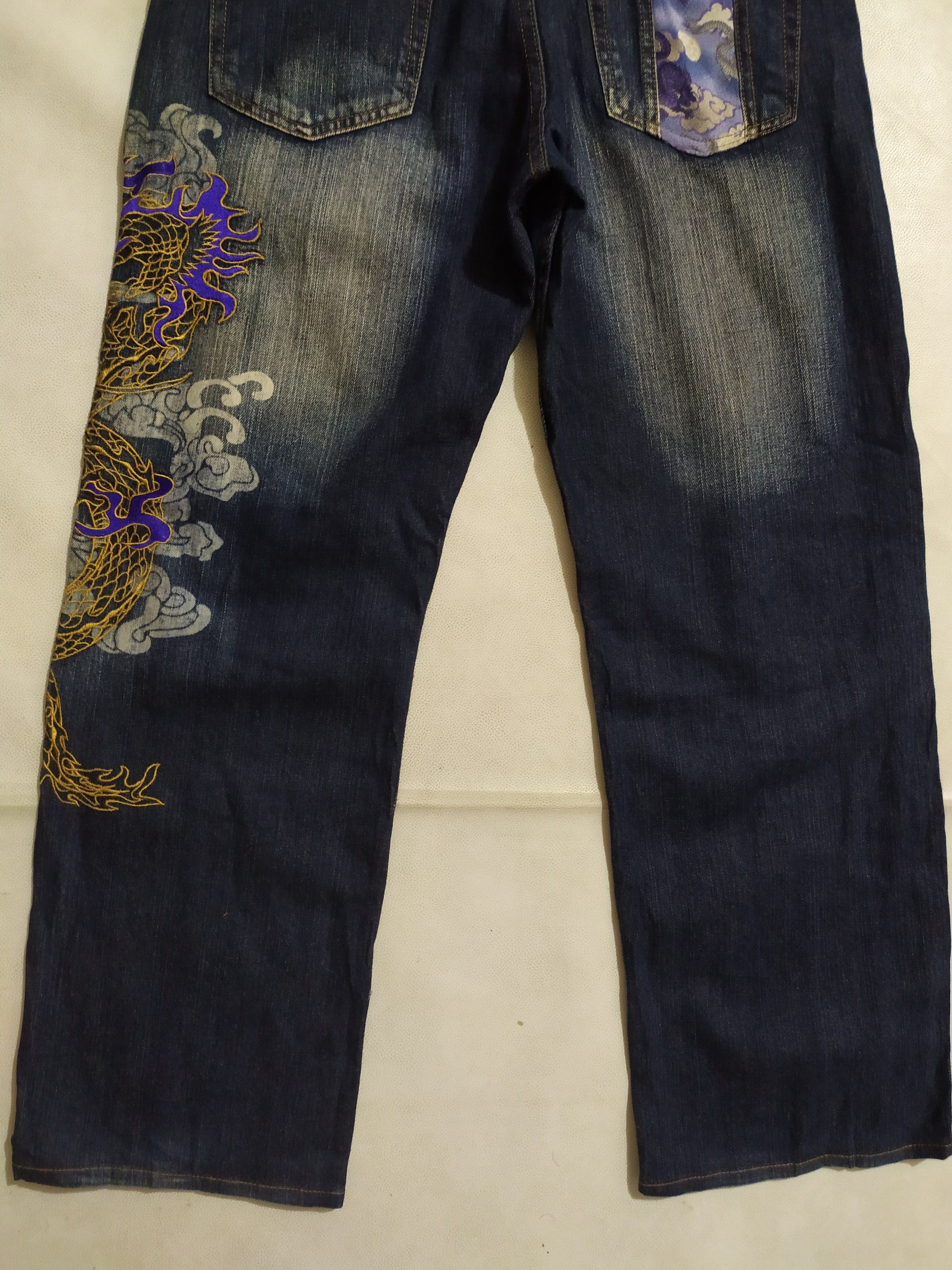 Japanese Brand 🔥Japanese Embroidery Dragon Denim Size US 30 / EU 46 - 8 Thumbnail