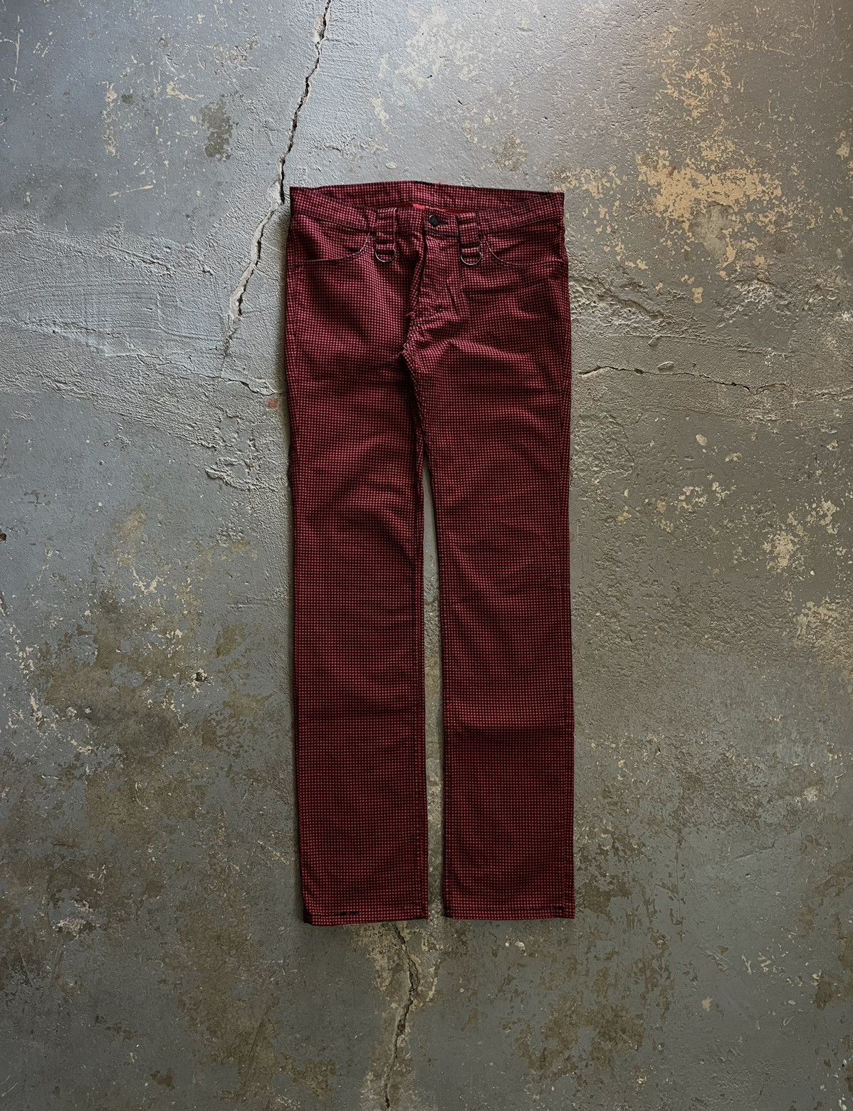 image of Number N Ine x Takahiromiyashita The Soloist Ss05 “Night Crawler” D-Ring Pants in Black/Red (Size 3