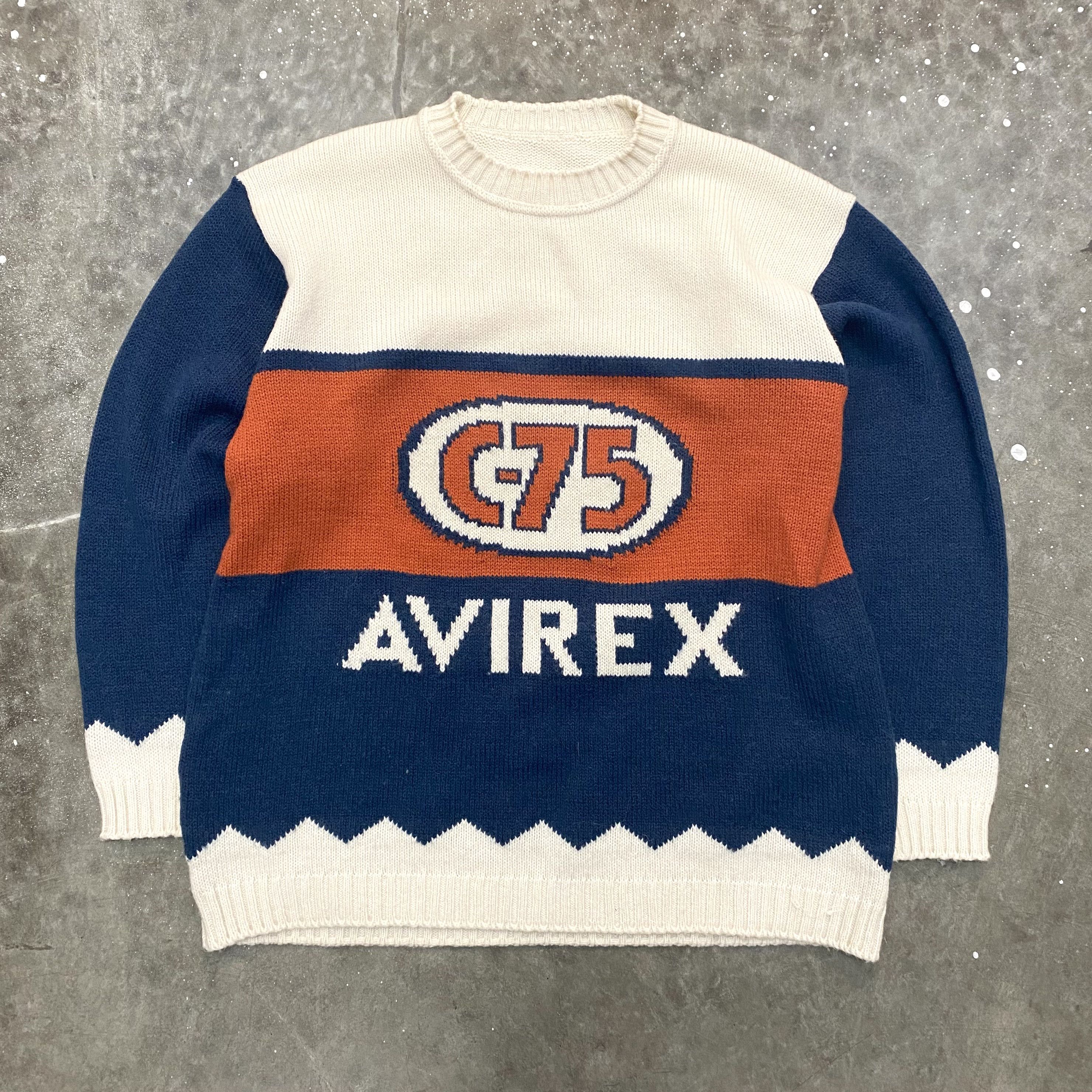 image of VTG Avirex C-75 Spellout Colorblock Sweater, Men's (Size Large)