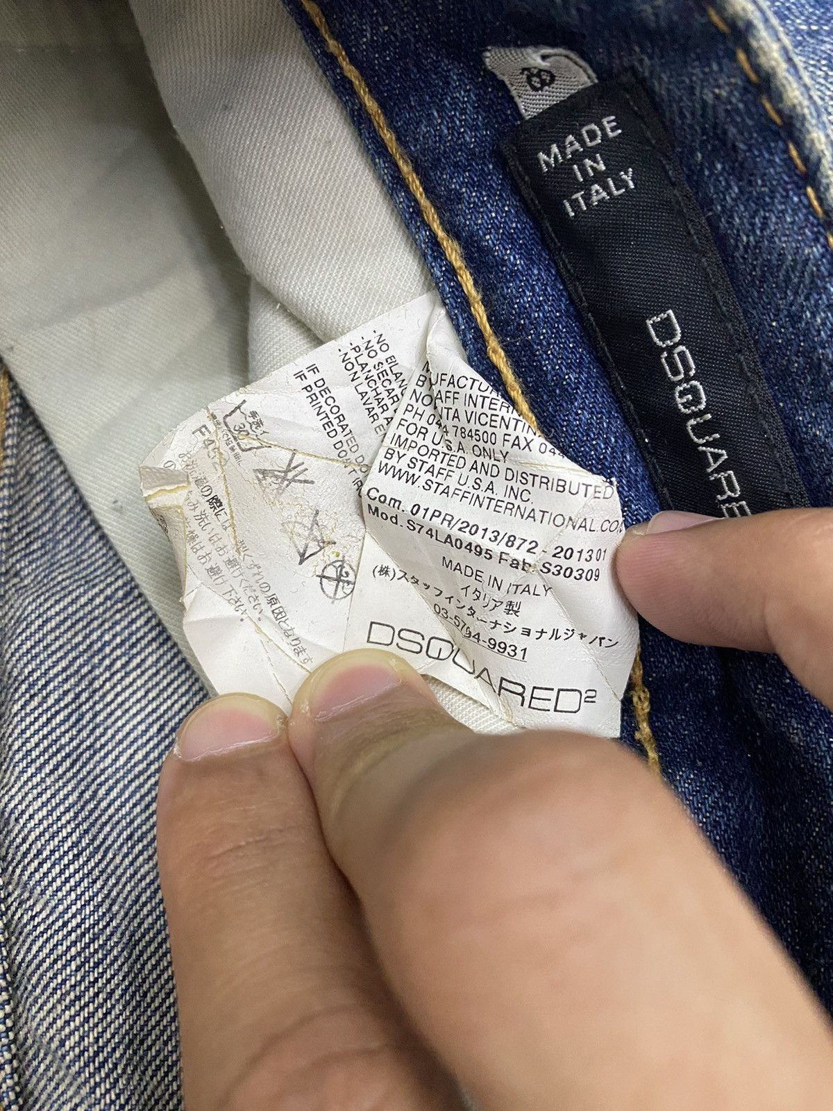 Dsquared2 DSQUARED2 DISTRESSED STYLE DENIM SLIM JEANS MADE IN ITALY Size US 35 - 10 Thumbnail