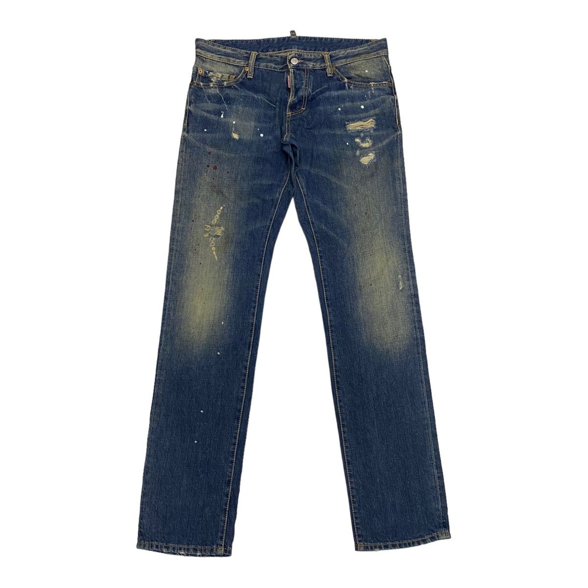 image of Archival Clothing x Distressed Denim Dsquared2 Distressed Style Denim Slim Jeans Made In Italy in B