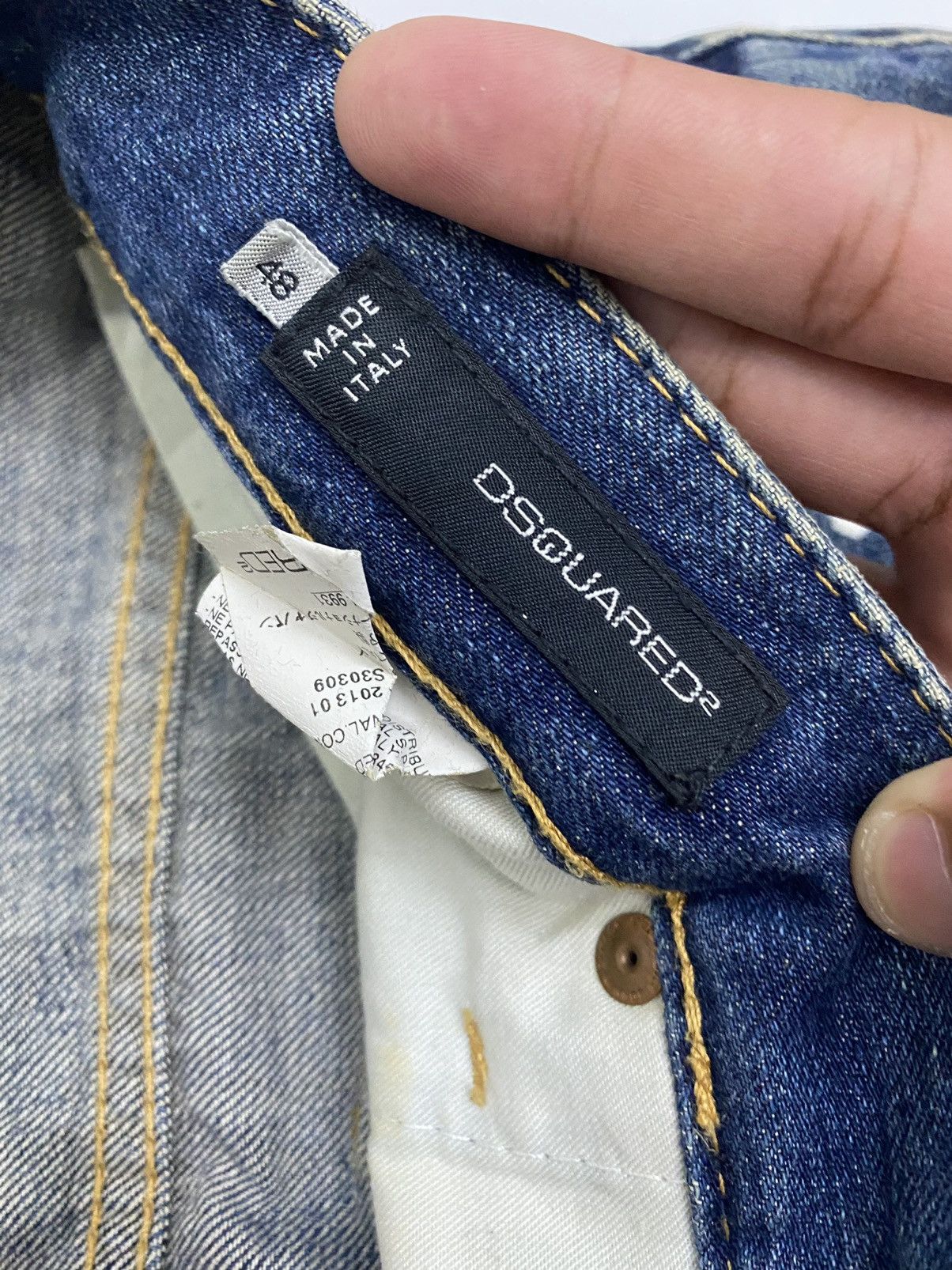 Dsquared2 DSQUARED2 DISTRESSED STYLE DENIM SLIM JEANS MADE IN ITALY Size US 35 - 7 Thumbnail