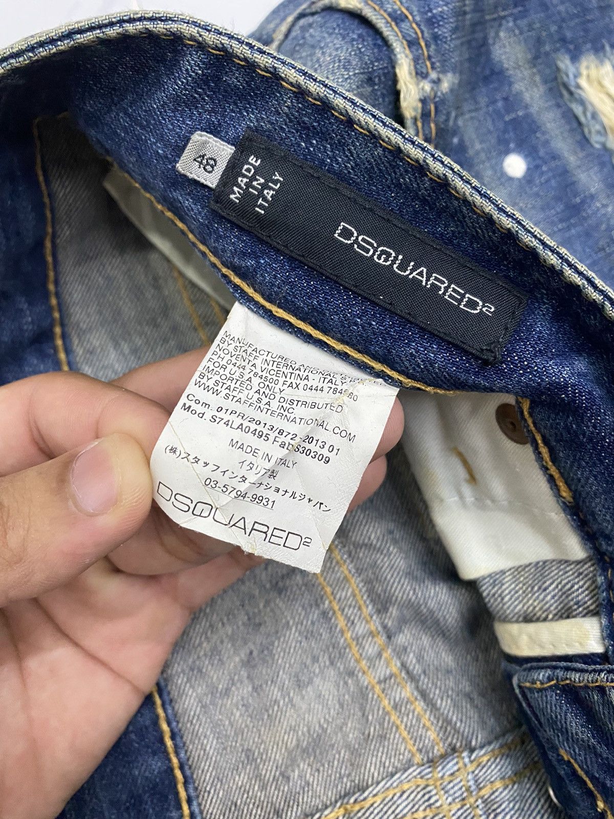Dsquared2 DSQUARED2 DISTRESSED STYLE DENIM SLIM JEANS MADE IN ITALY Size US 35 - 8 Thumbnail