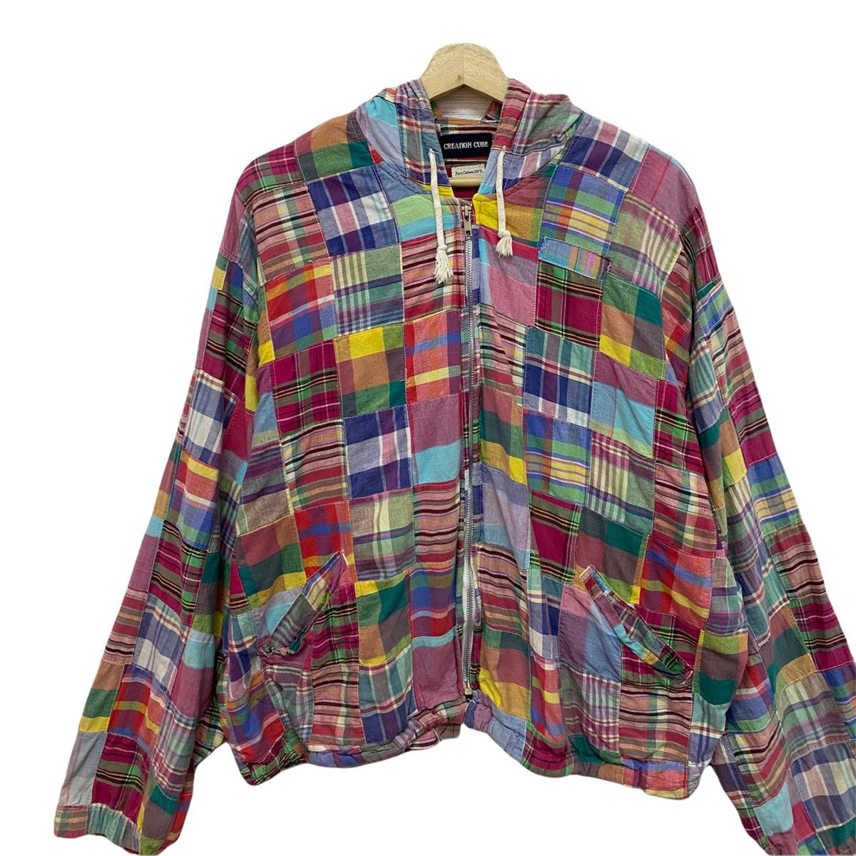 Beams Plus ART‼️CREATION CUBE JAPAN MULTICOLOUR PATCHWORK ZIPPER JACKET Size US XL / EU 56 / 4 - 9 Thumbnail