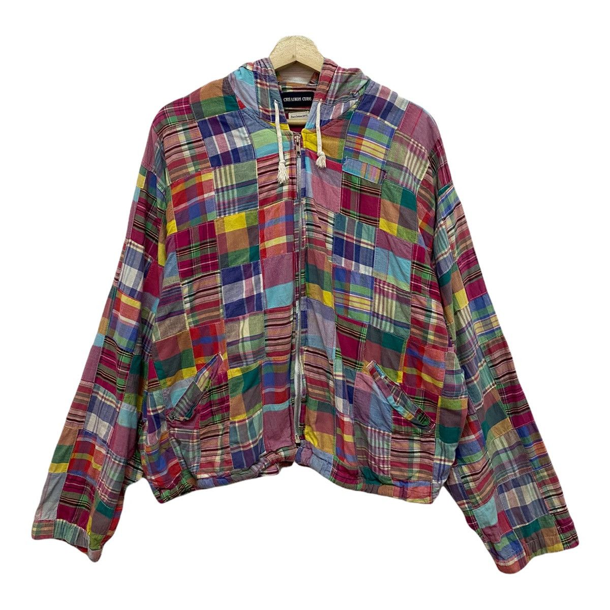 Beams Plus ART‼️CREATION CUBE JAPAN MULTICOLOUR PATCHWORK ZIPPER JACKET Size US XL / EU 56 / 4 - 1 Thumbnail