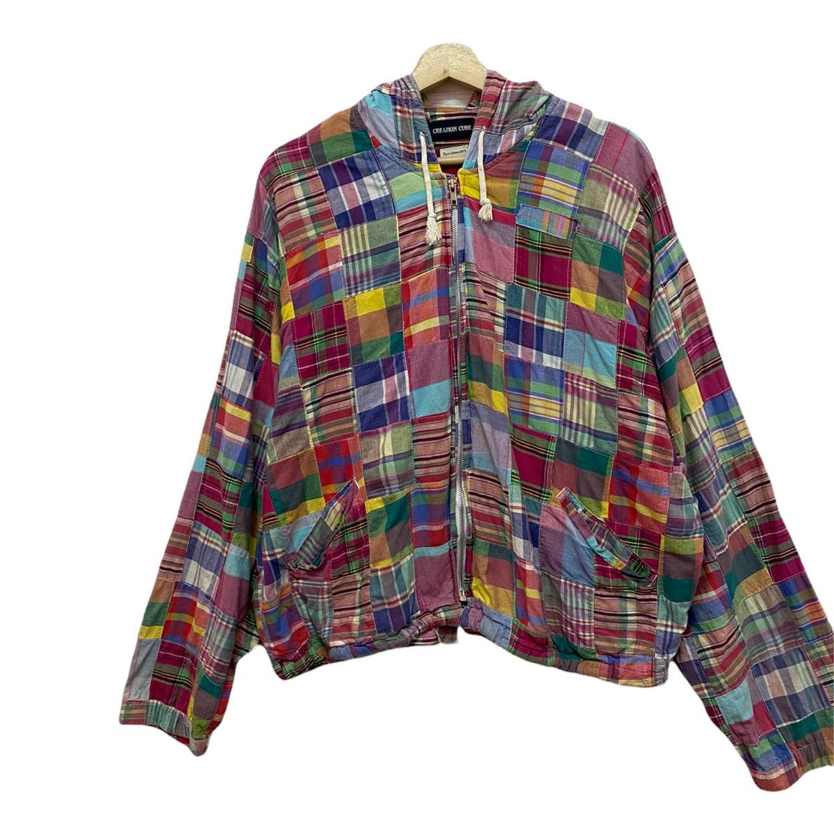 Beams Plus ART‼️CREATION CUBE JAPAN MULTICOLOUR PATCHWORK ZIPPER JACKET Size US XL / EU 56 / 4 - 10 Thumbnail