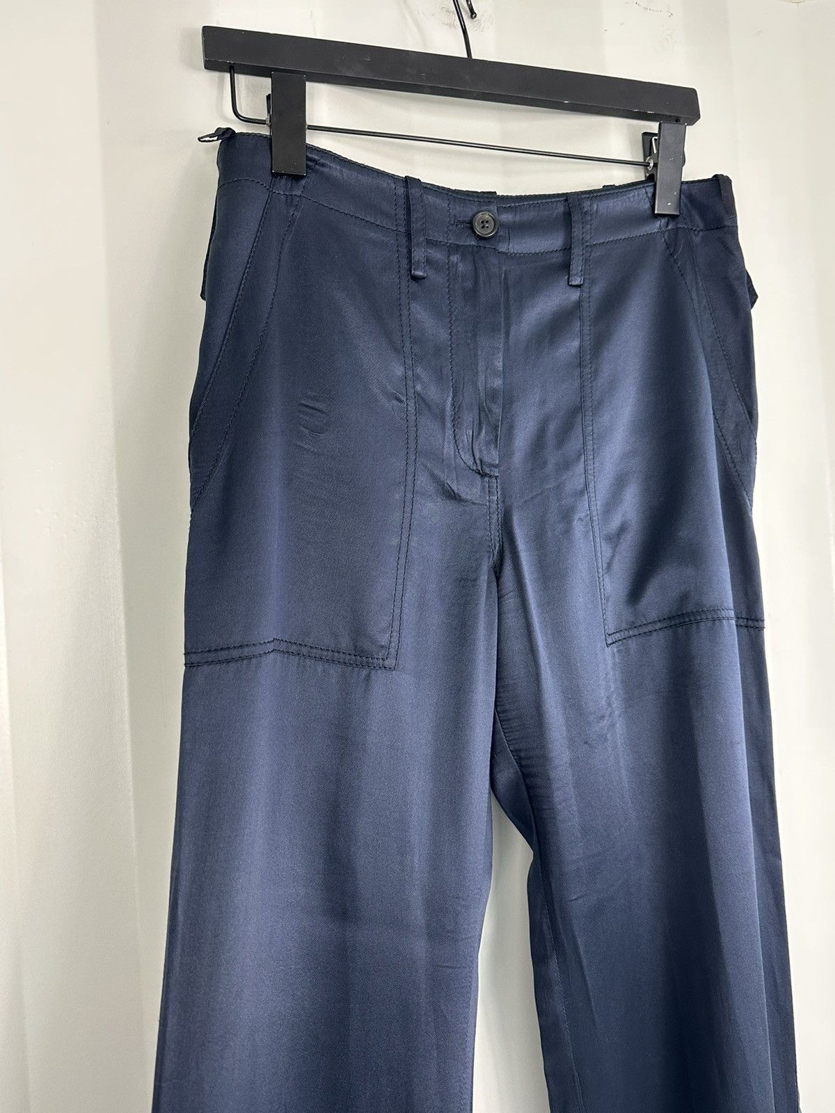 Prada Silk Ankle Zip Pants Size 28" / US 6 / IT 42 - 2 Thumbnail