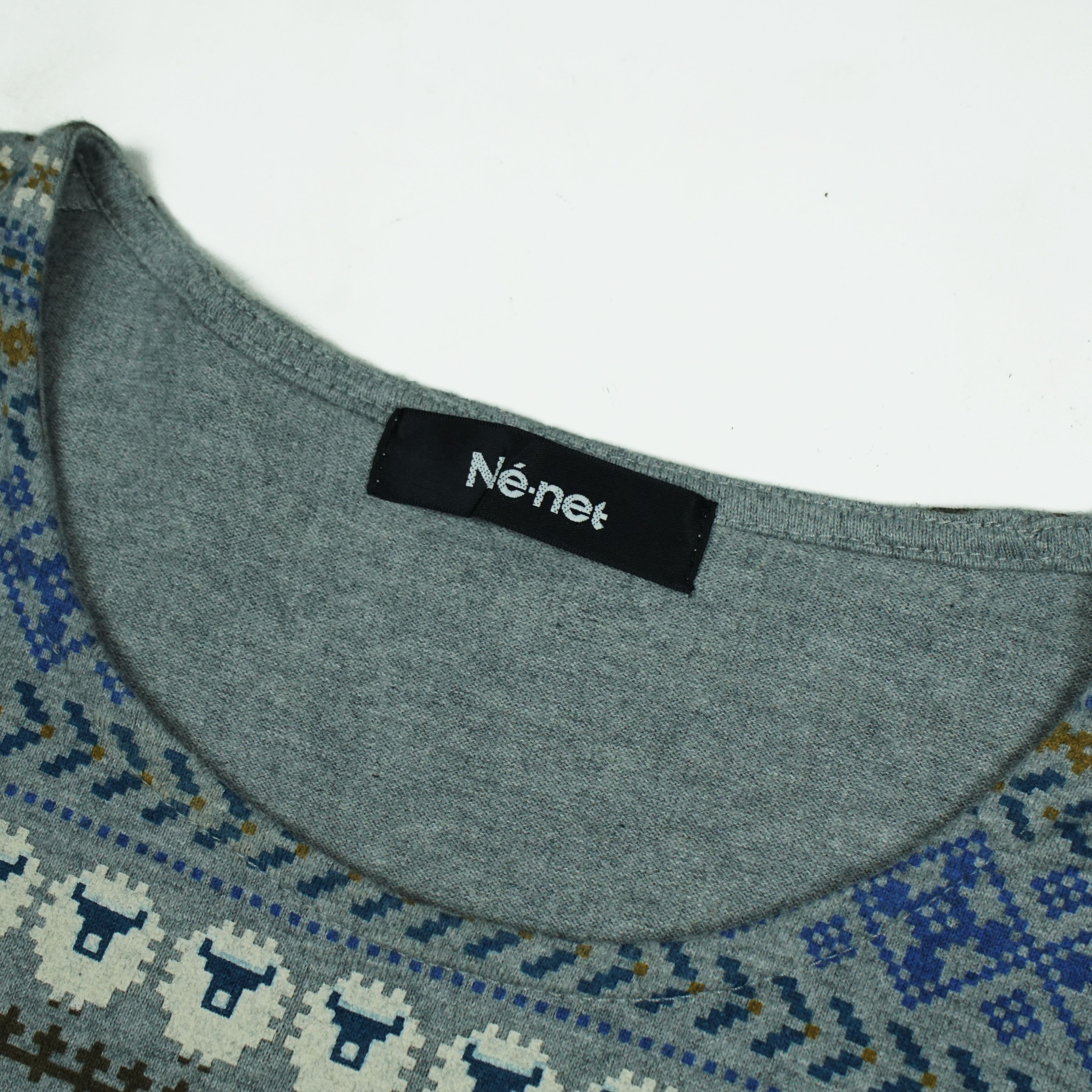 Issey Miyake *NoTariff Ne-net by Issey Miyake Wide LS Pattern T-Shirt Size ONE SIZE - 3 Thumbnail