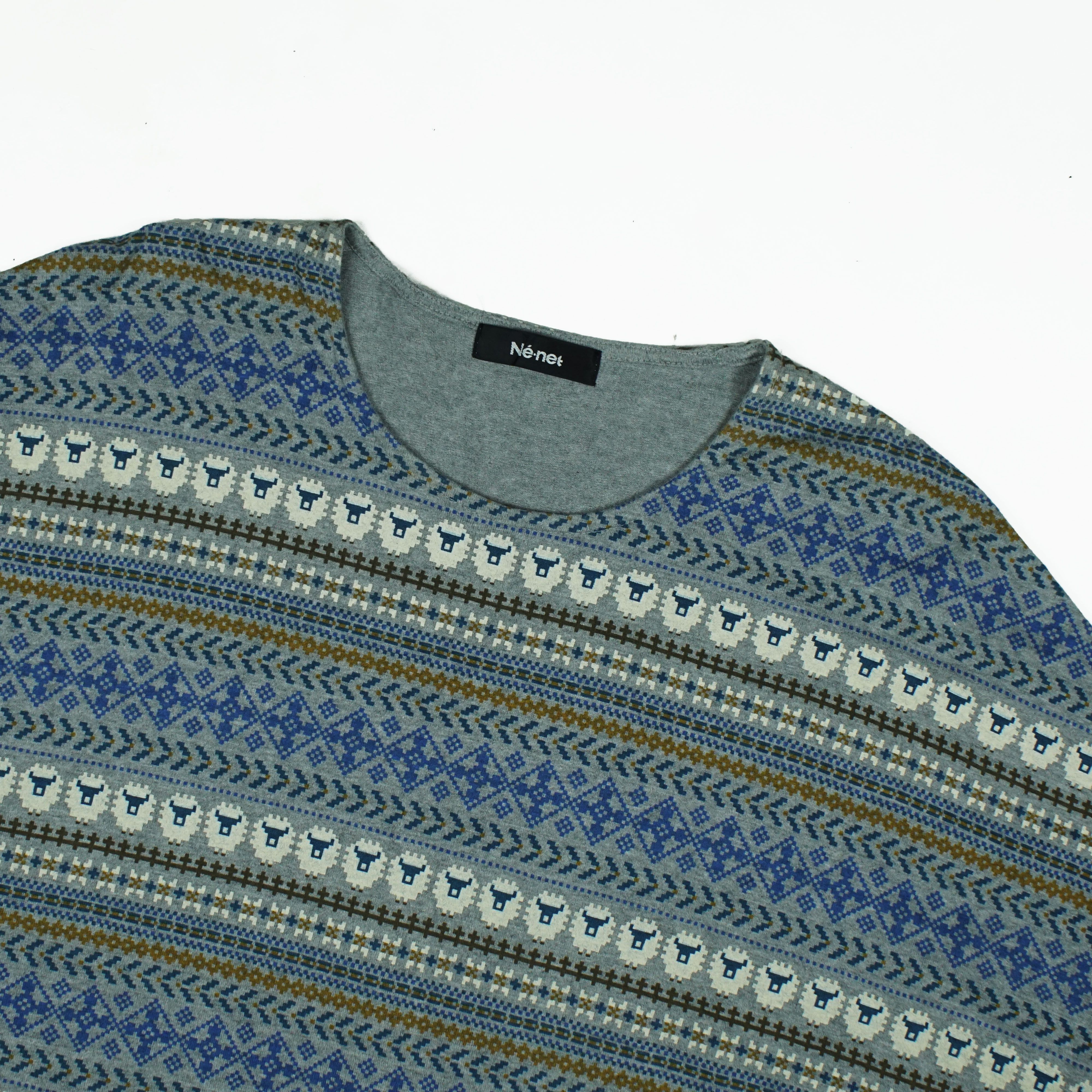 Issey Miyake *NoTariff Ne-net by Issey Miyake Wide LS Pattern T-Shirt Size ONE SIZE - 2 Thumbnail